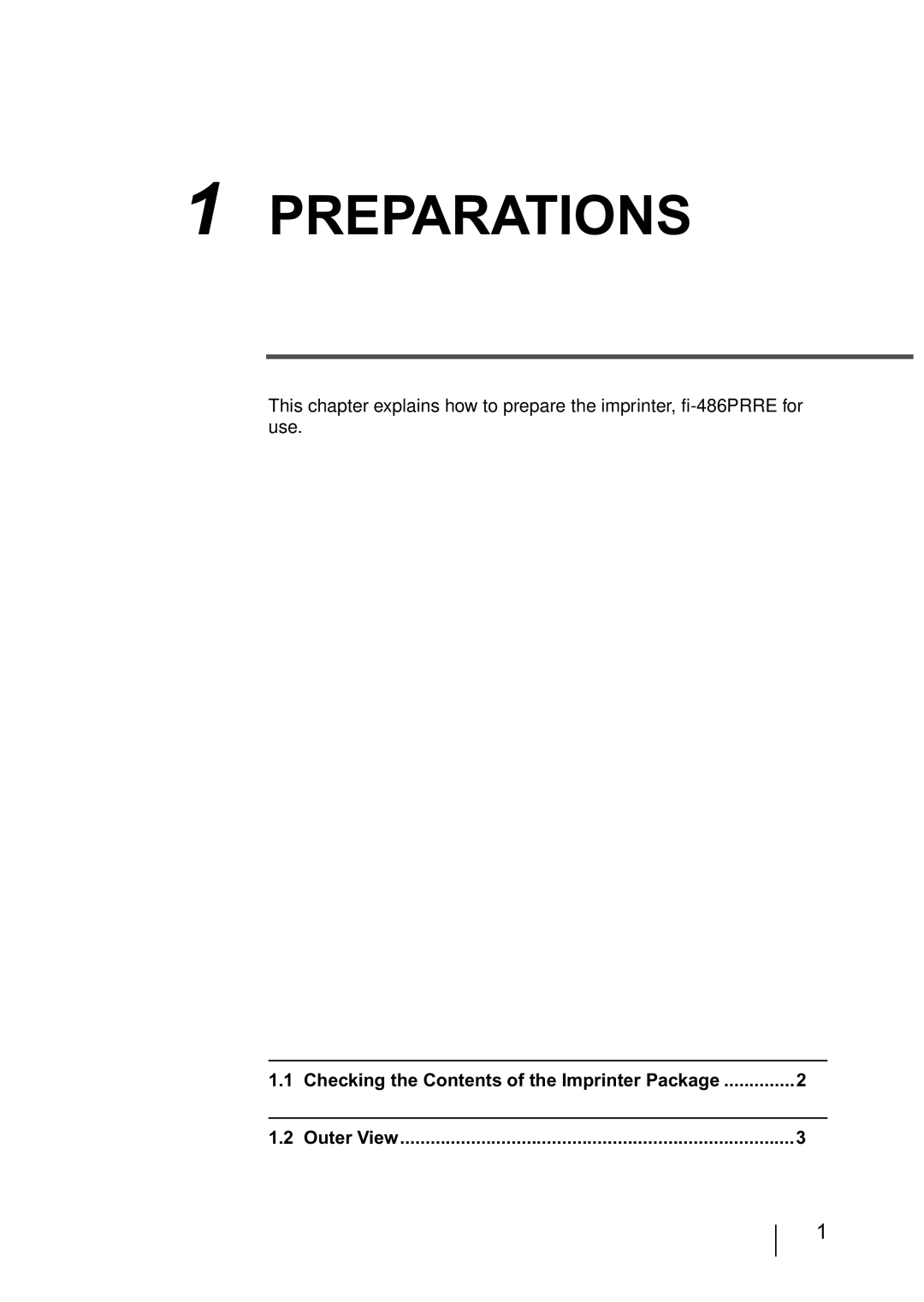 Fujitsu FI-486PRRE manual Preparations 