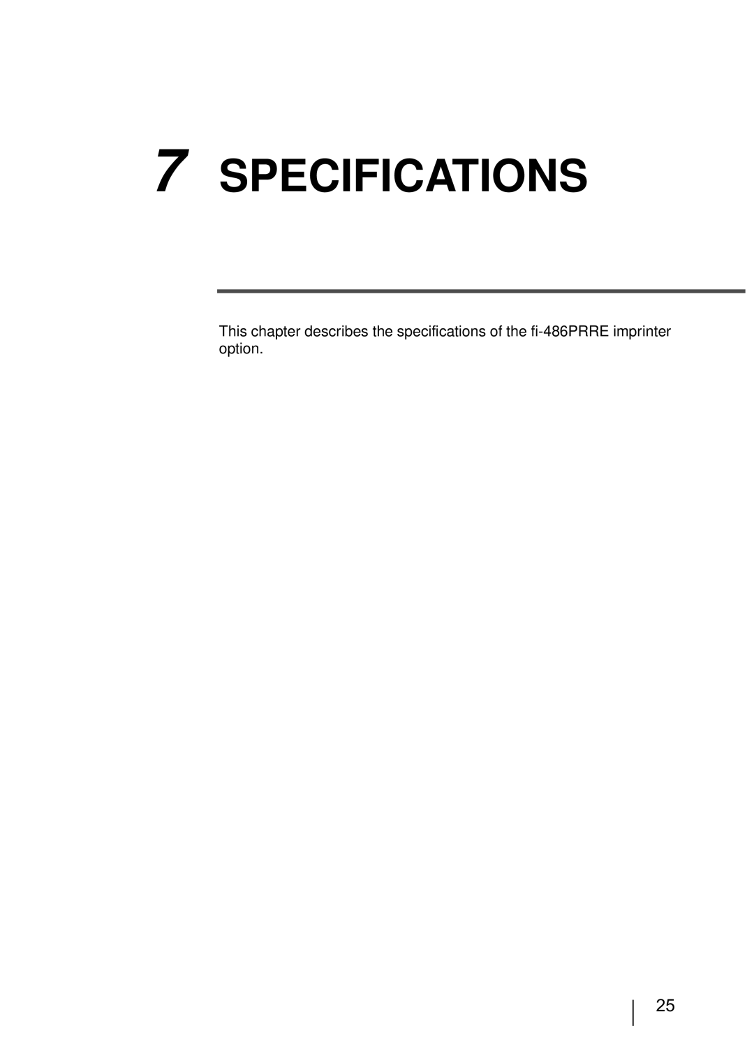 Fujitsu FI-486PRRE manual Specifications 