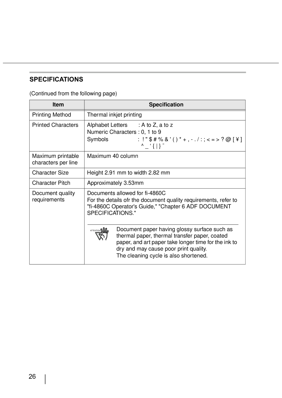 Fujitsu FI-486PRRE manual Specifications 