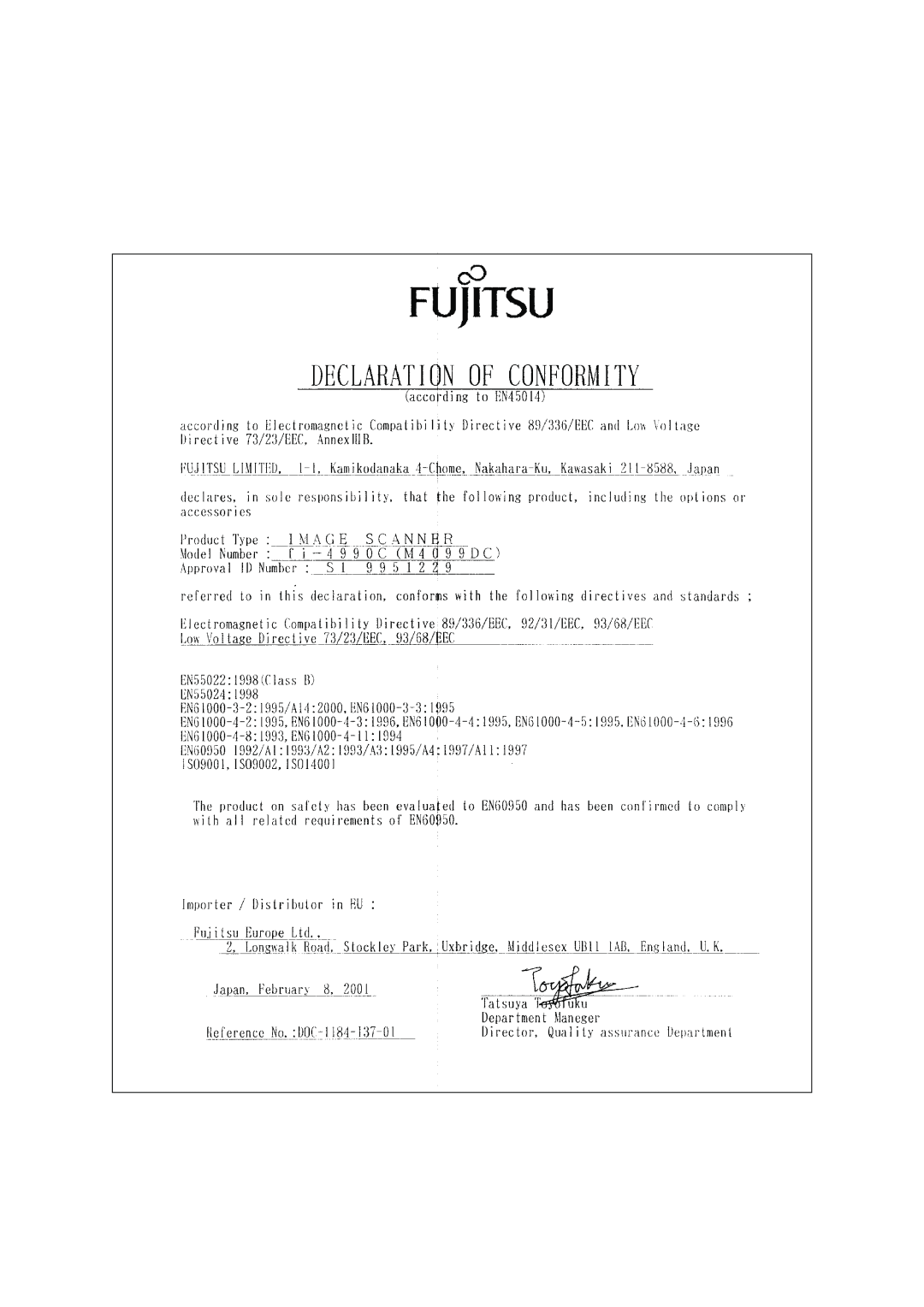 Fujitsu fi-4990C manual 