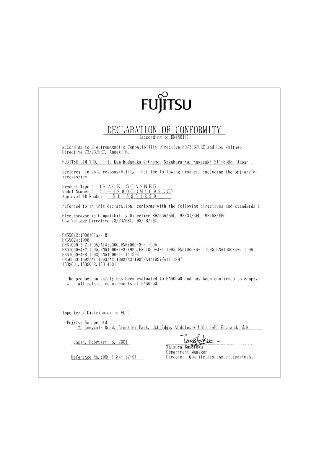 Fujitsu fi-4990C manual 