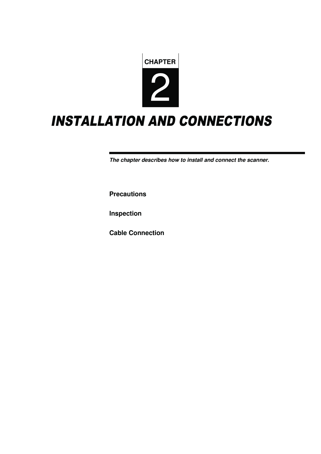 Fujitsu fi-4990C manual Installation and Connections 