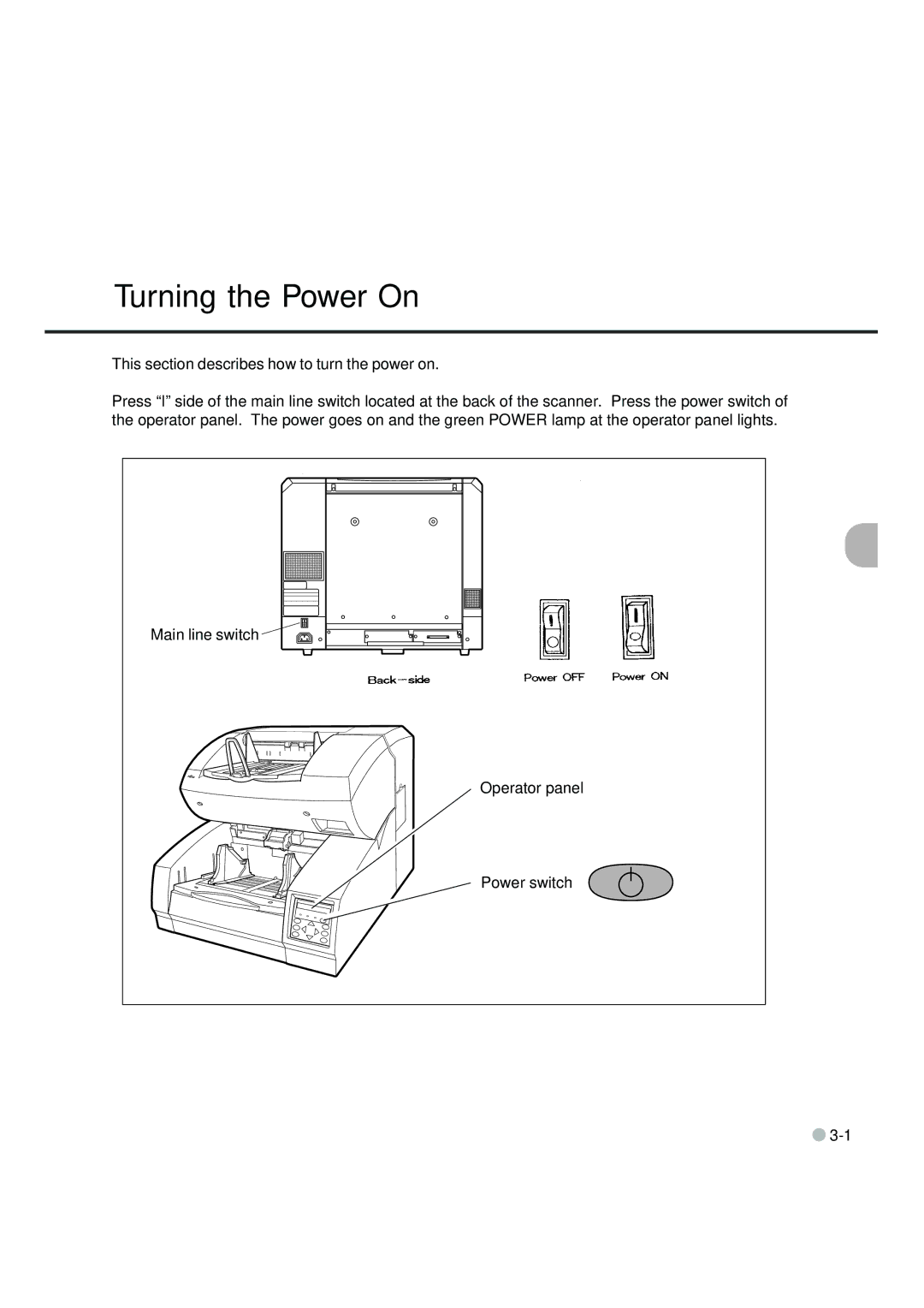 Fujitsu fi-4990C manual Turning the Power On 