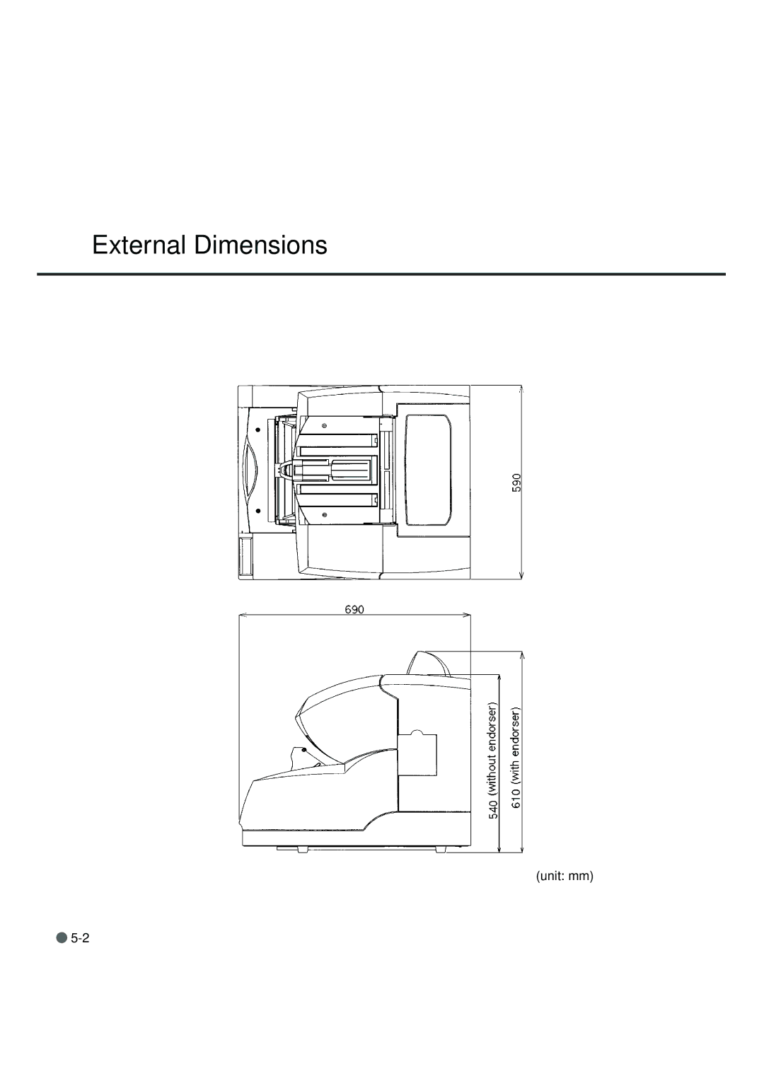 Fujitsu fi-4990C manual External Dimensions 