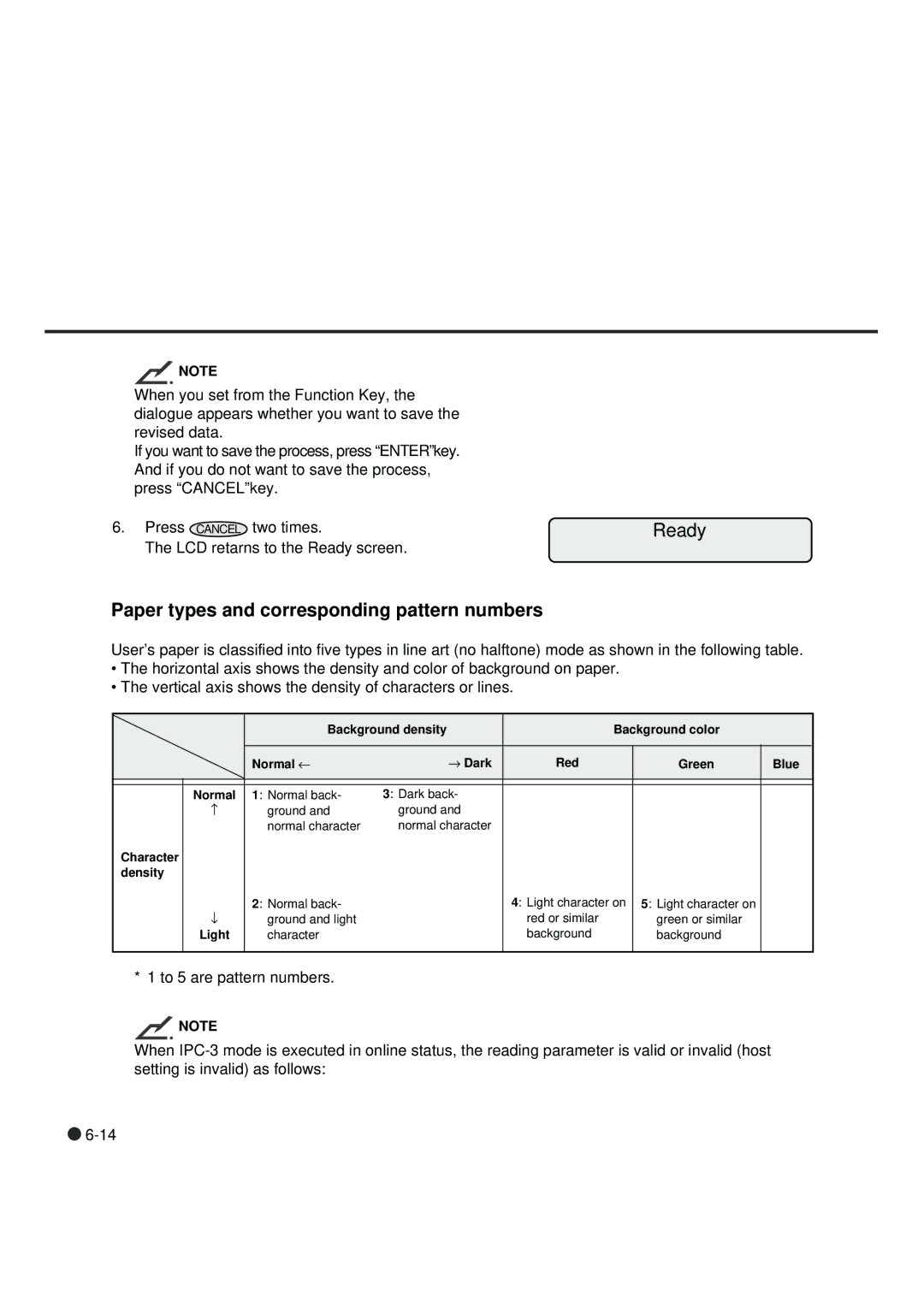 Fujitsu fi-4990C manual Paper types and corresponding pattern numbers 