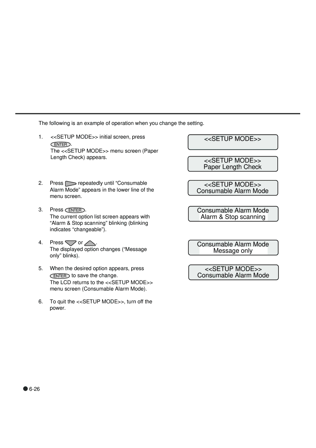 Fujitsu fi-4990C manual Consumable Alarm Mode 