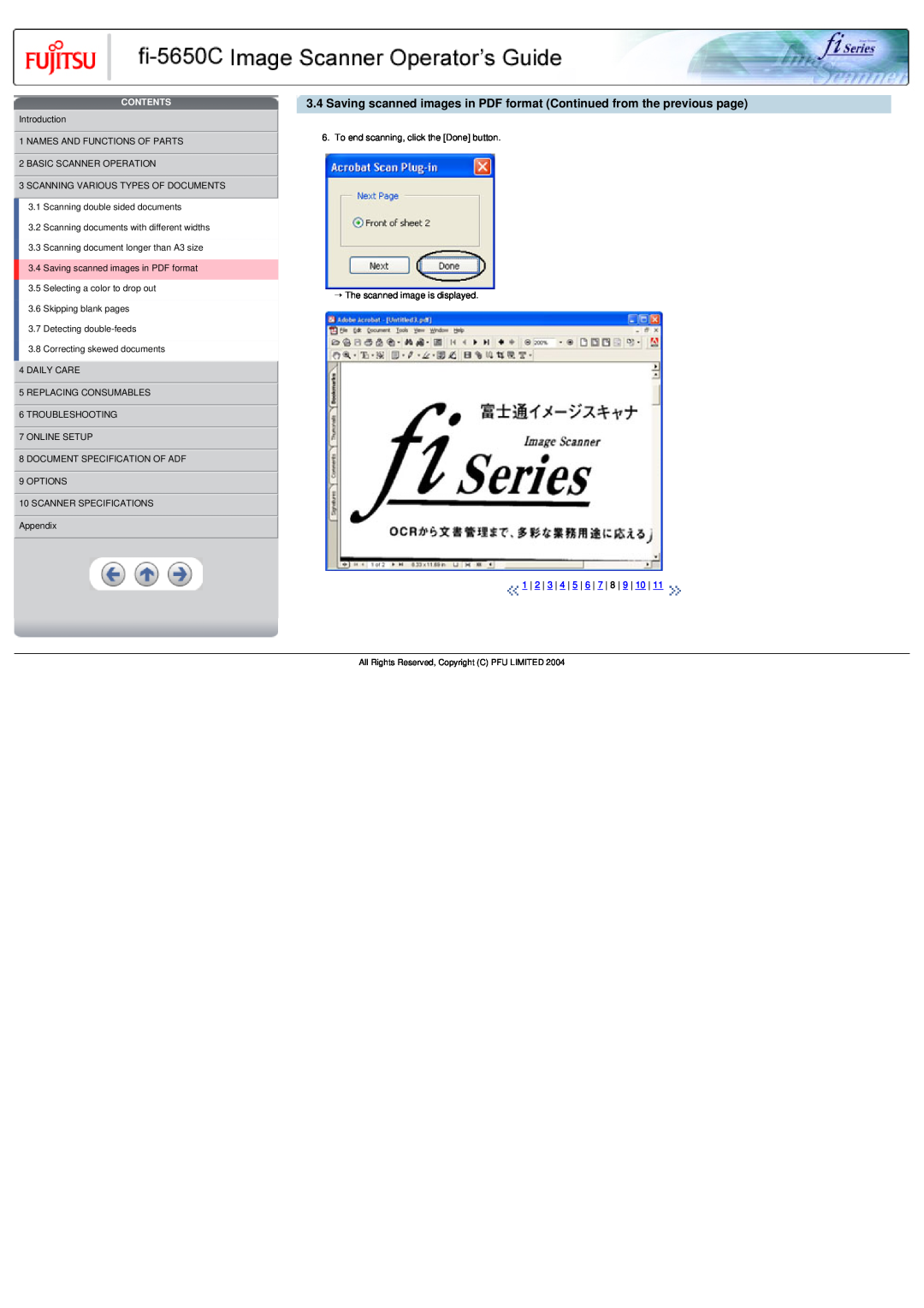 Fujitsu fi-5650C specifications Contents 