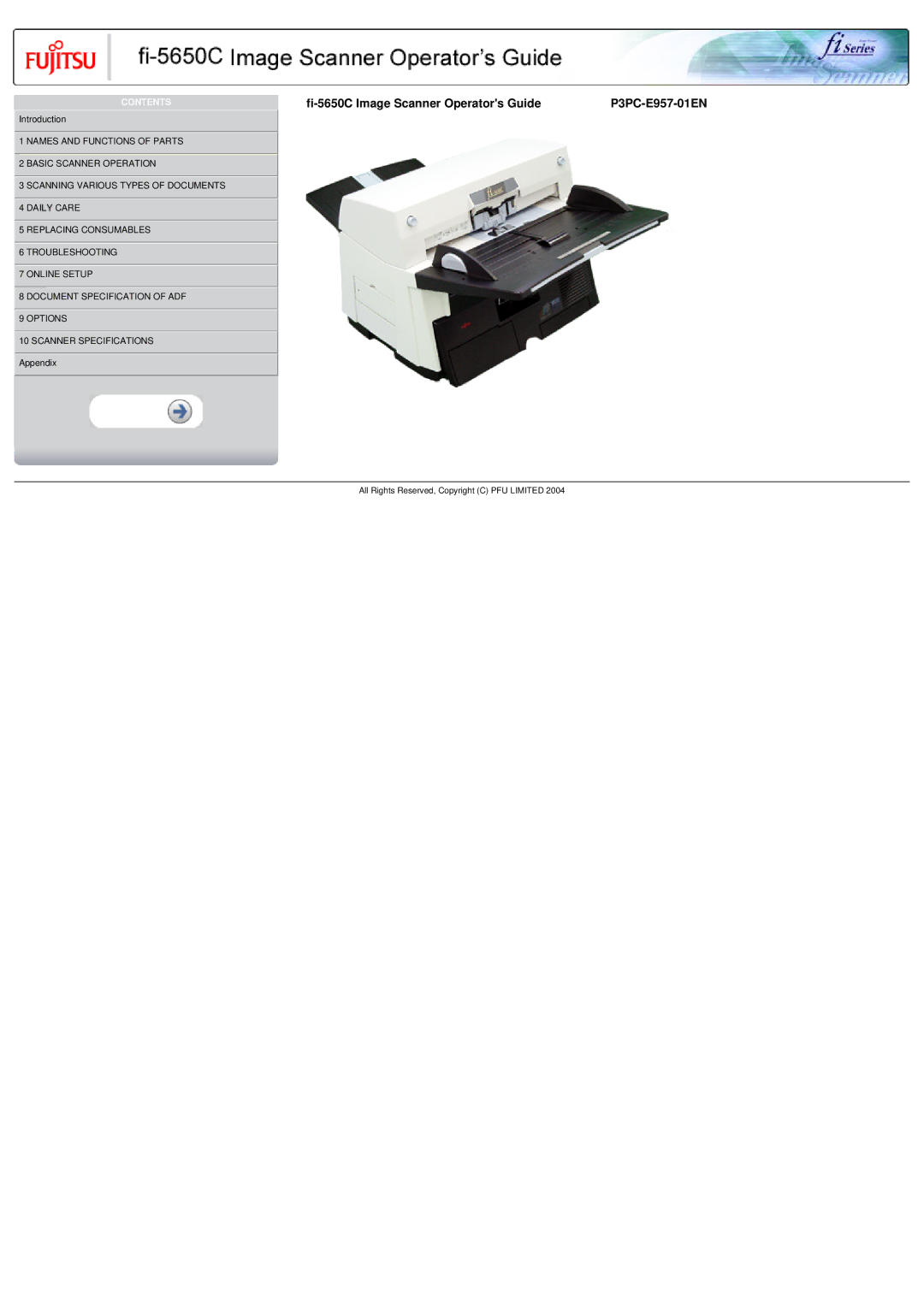 Fujitsu fi-5650C specifications Fi-5650C Image Scanner Operators Guide, P3PC-E957-01EN 