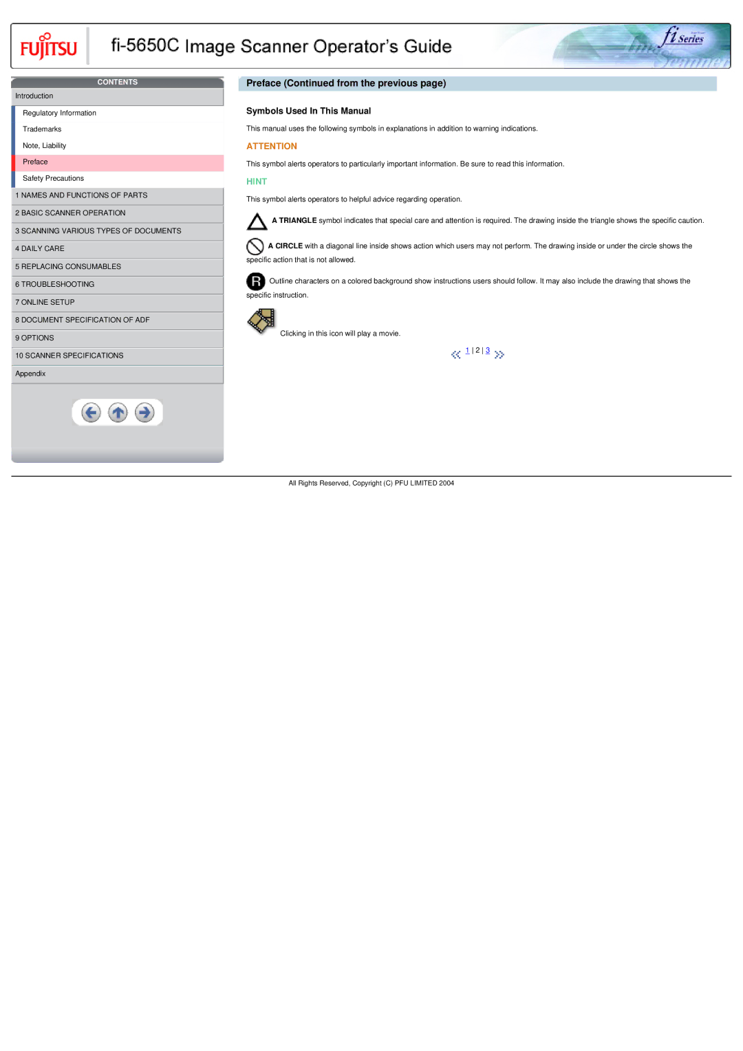 Fujitsu fi-5650C specifications Preface from the previous, Symbols Used In This Manual 