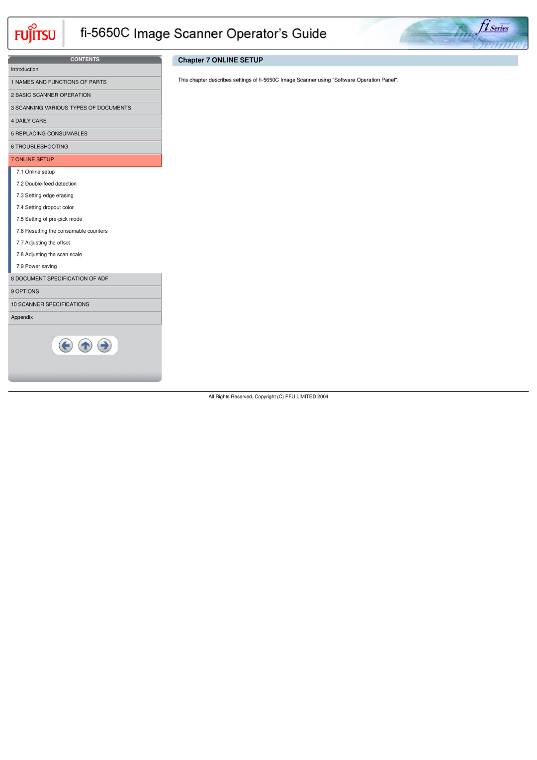 Fujitsu fi-5650C specifications Online Setup 