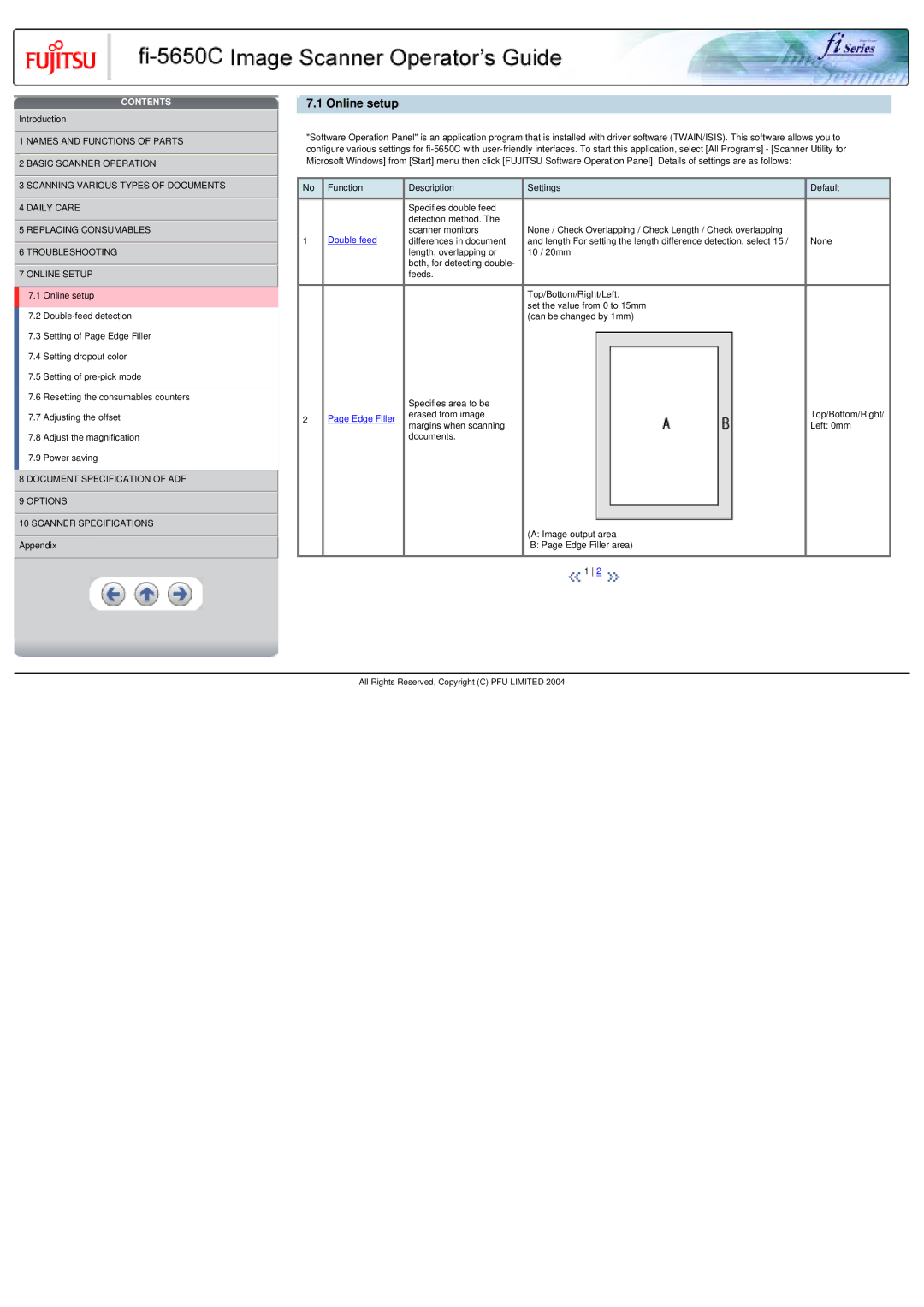 Fujitsu fi-5650C specifications Double feed Edge Filler 