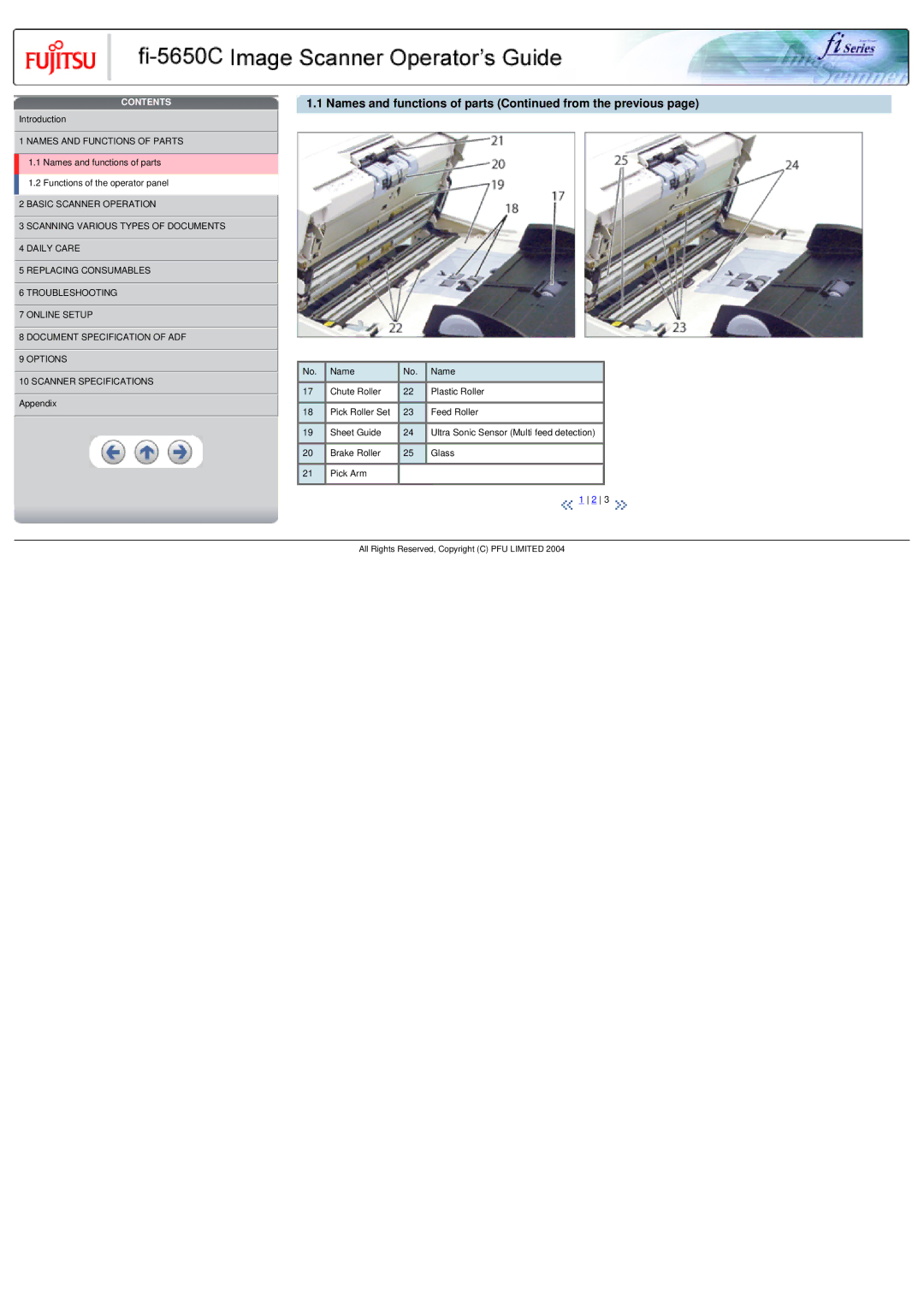 Fujitsu fi-5650C specifications Names and functions of parts from the previous 