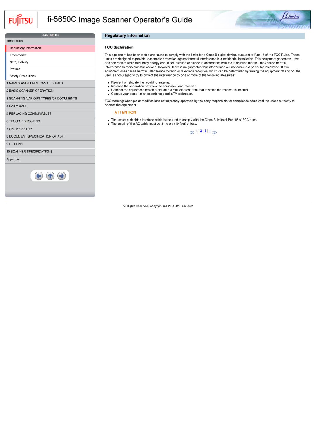 Fujitsu fi-5650C specifications Regulatory Information, FCC declaration 