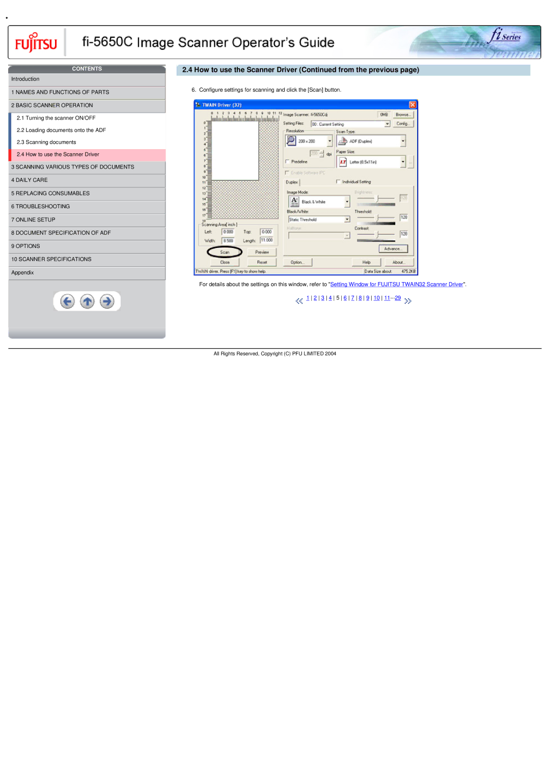 Fujitsu fi-5650C specifications How to use the Scanner Driver from the previous 