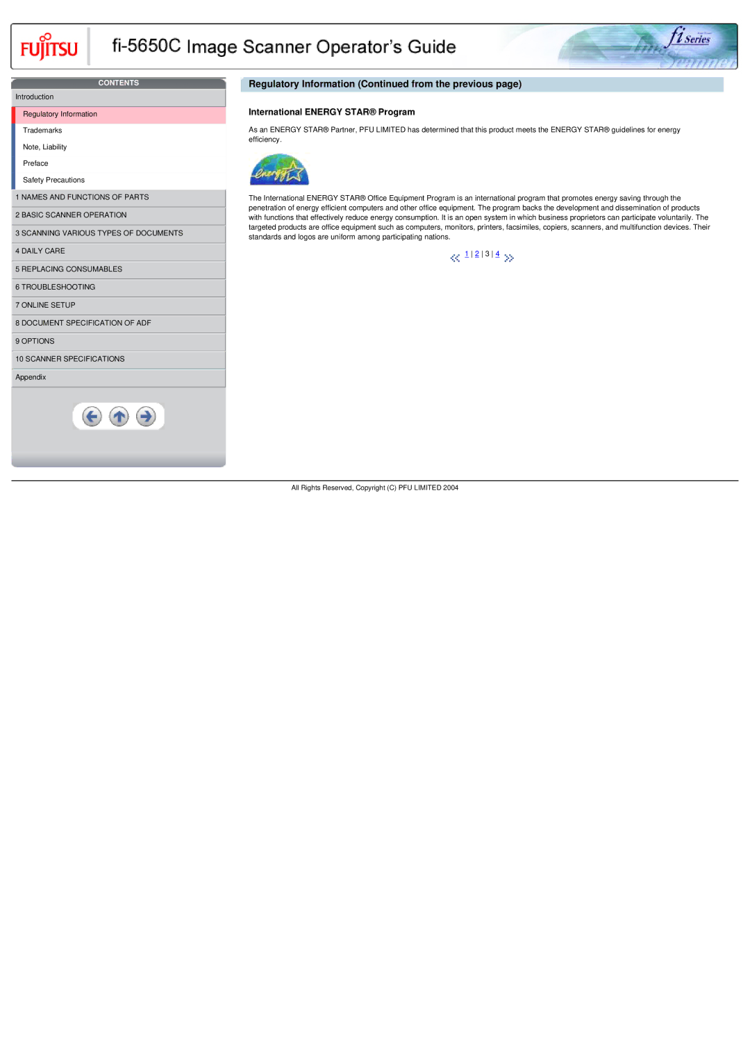 Fujitsu fi-5650C specifications International Energy Star Program 