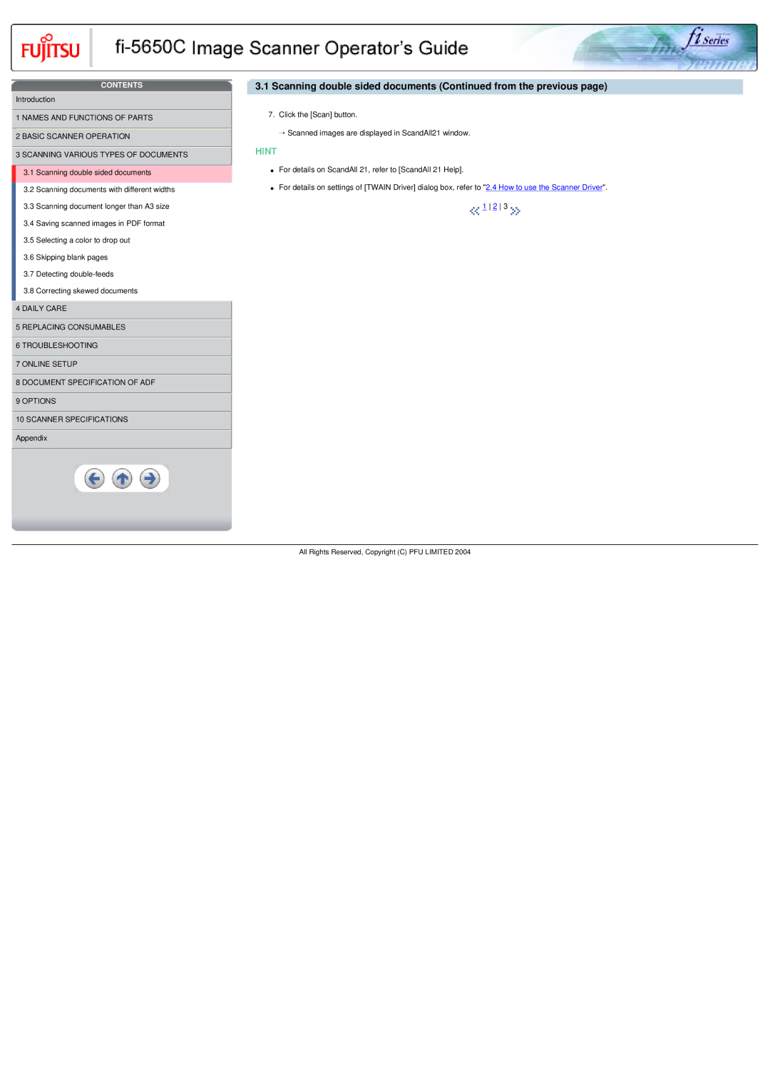 Fujitsu fi-5650C specifications Hint 