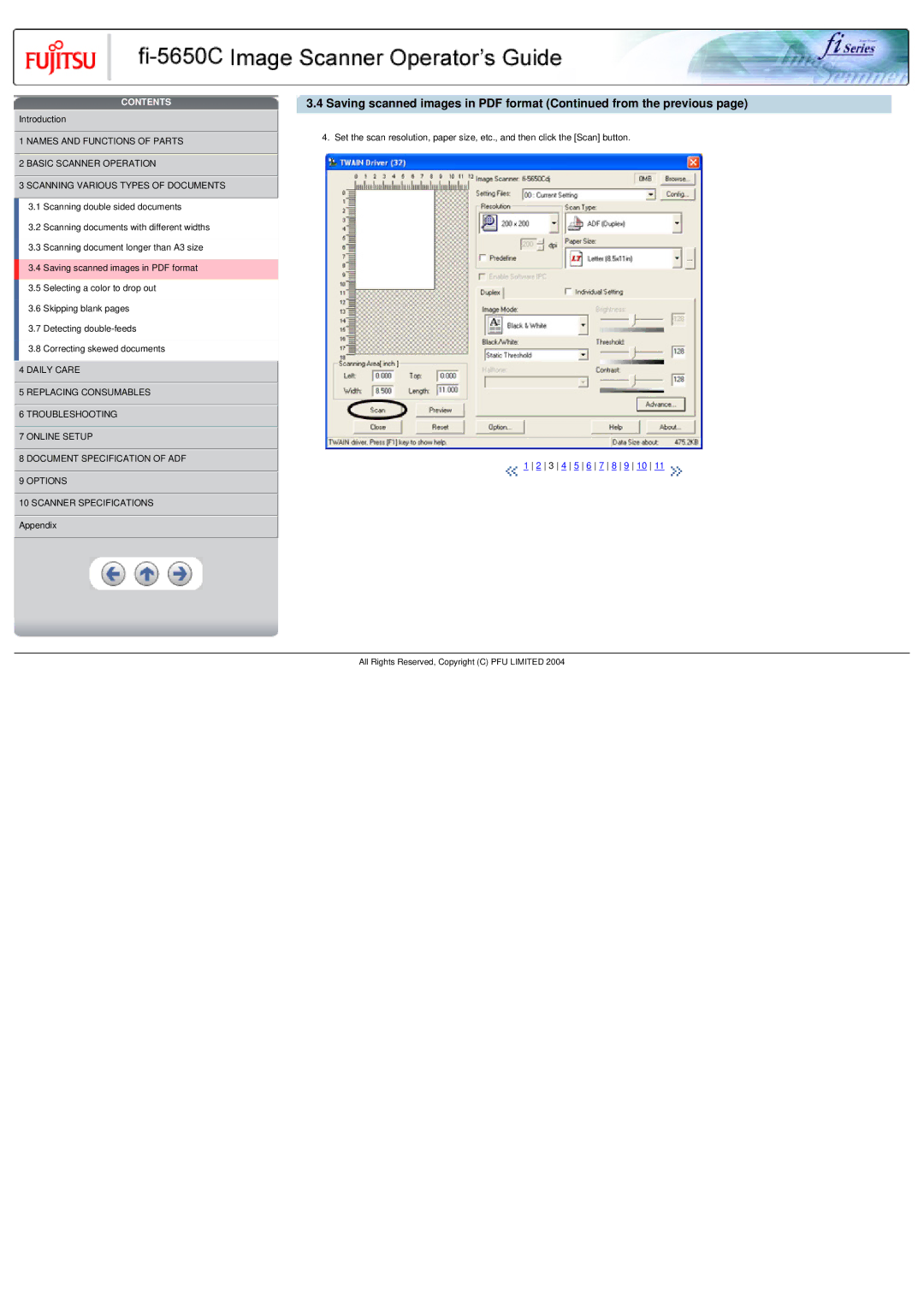 Fujitsu fi-5650C specifications Contents 