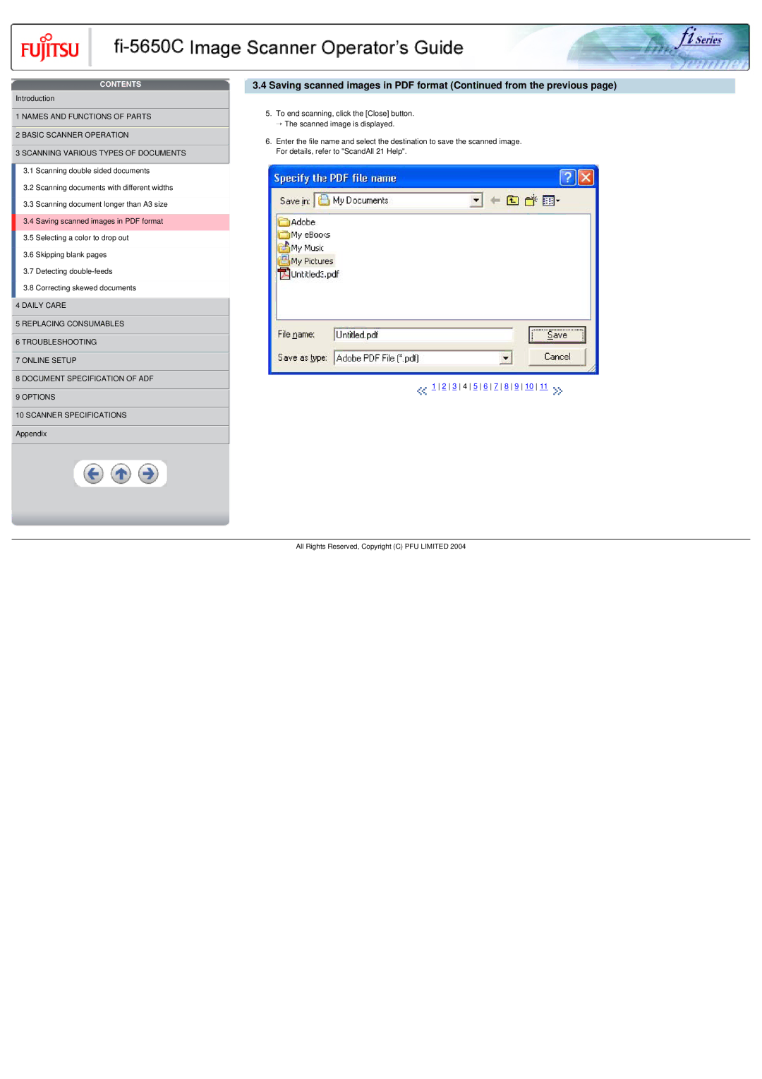 Fujitsu fi-5650C specifications Contents 