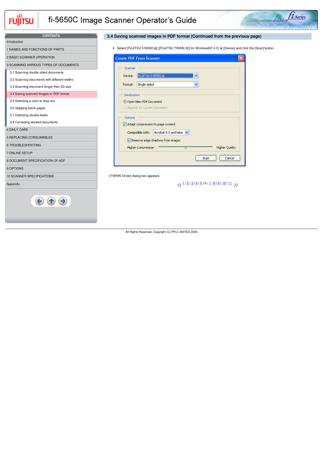 Fujitsu fi-5650C specifications Contents 