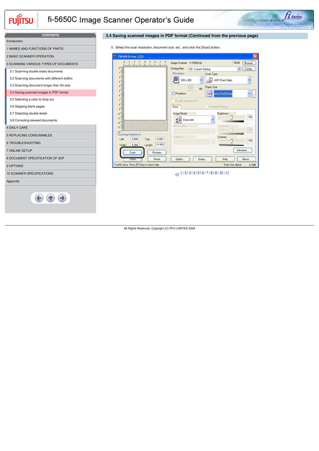 Fujitsu fi-5650C specifications Contents 