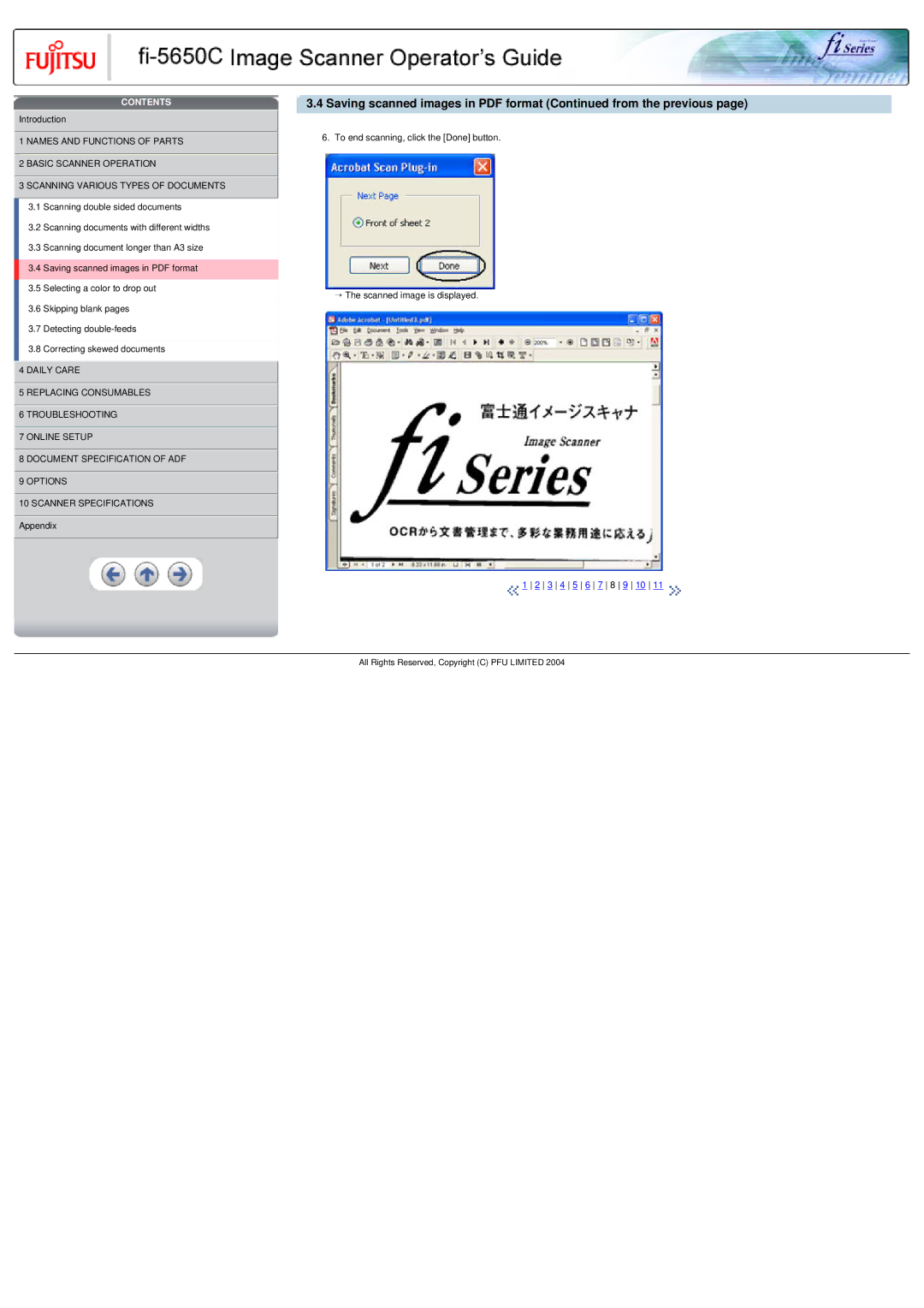 Fujitsu fi-5650C specifications Contents 