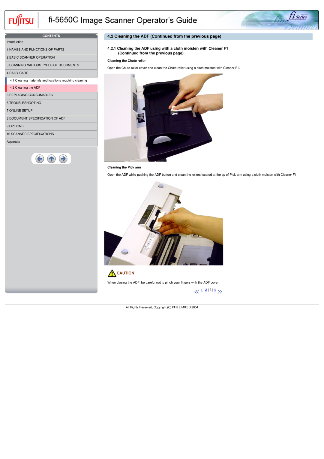 Fujitsu fi-5650C specifications Cleaning the Chute roller 