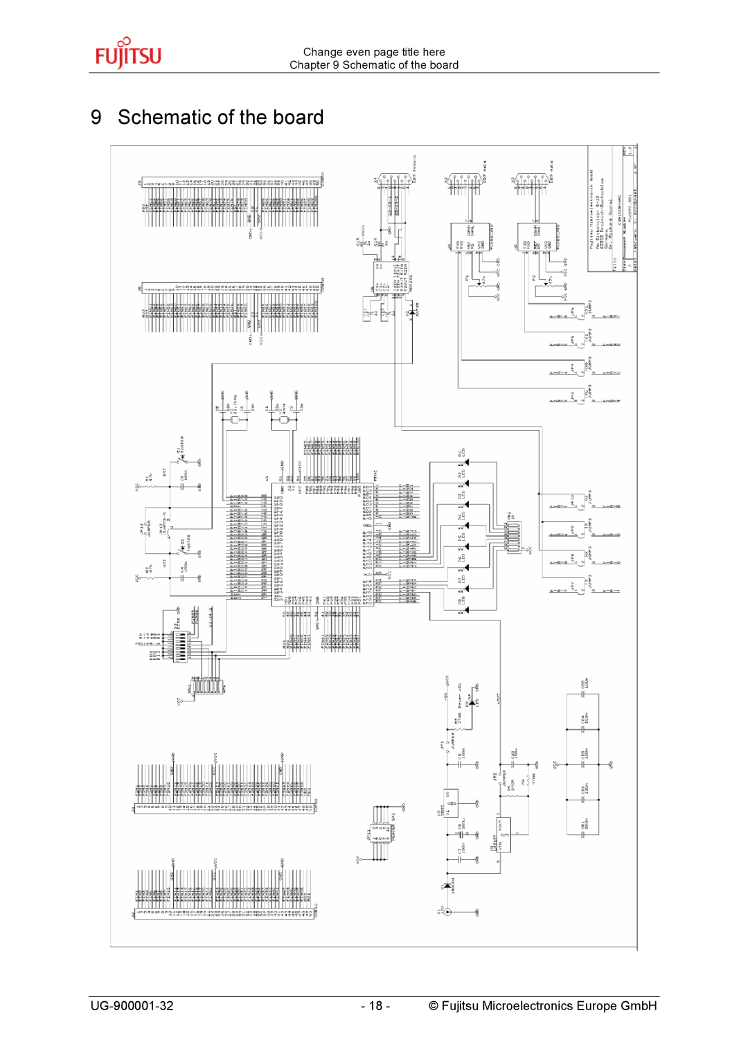 Fujitsu FMC-16LX FAMILY, FLASH-CAN-100 manual Schematic of the board 