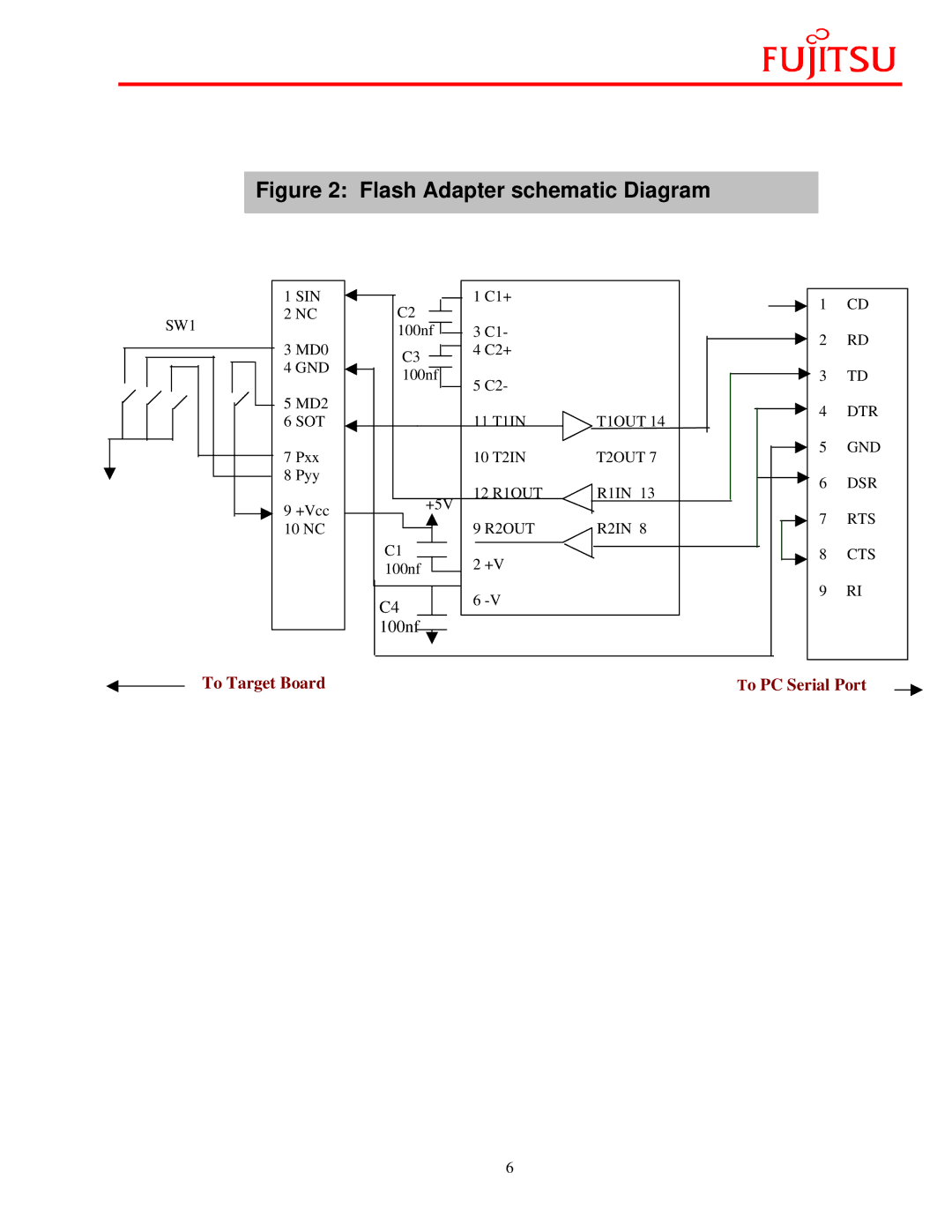 Fujitsu FMC-16LX/FR manual Flash Adapter schematic Diagram 