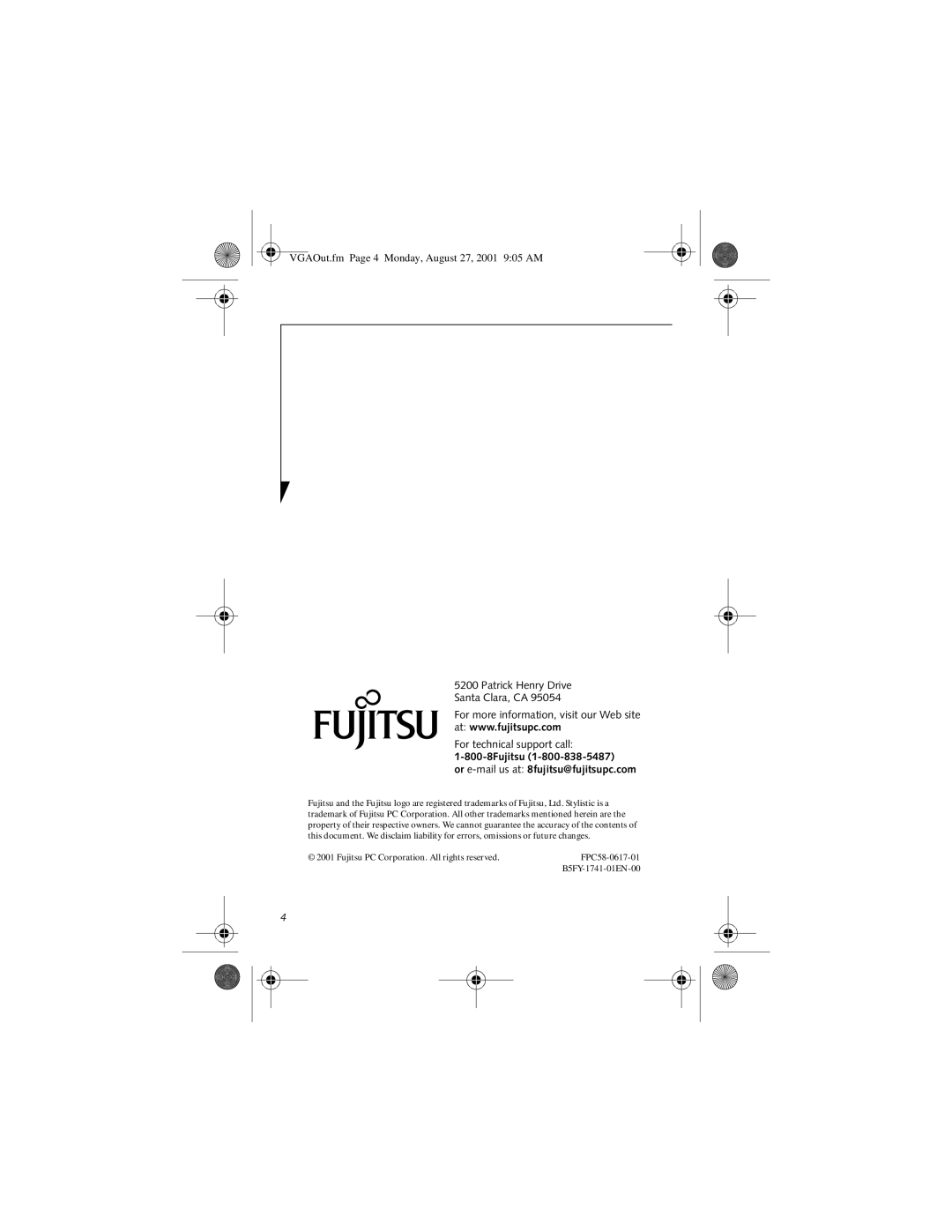 Fujitsu FMW43VA1 manual 800-8Fujitsu Or e-mail us at 8fujitsu@fujitsupc.com 