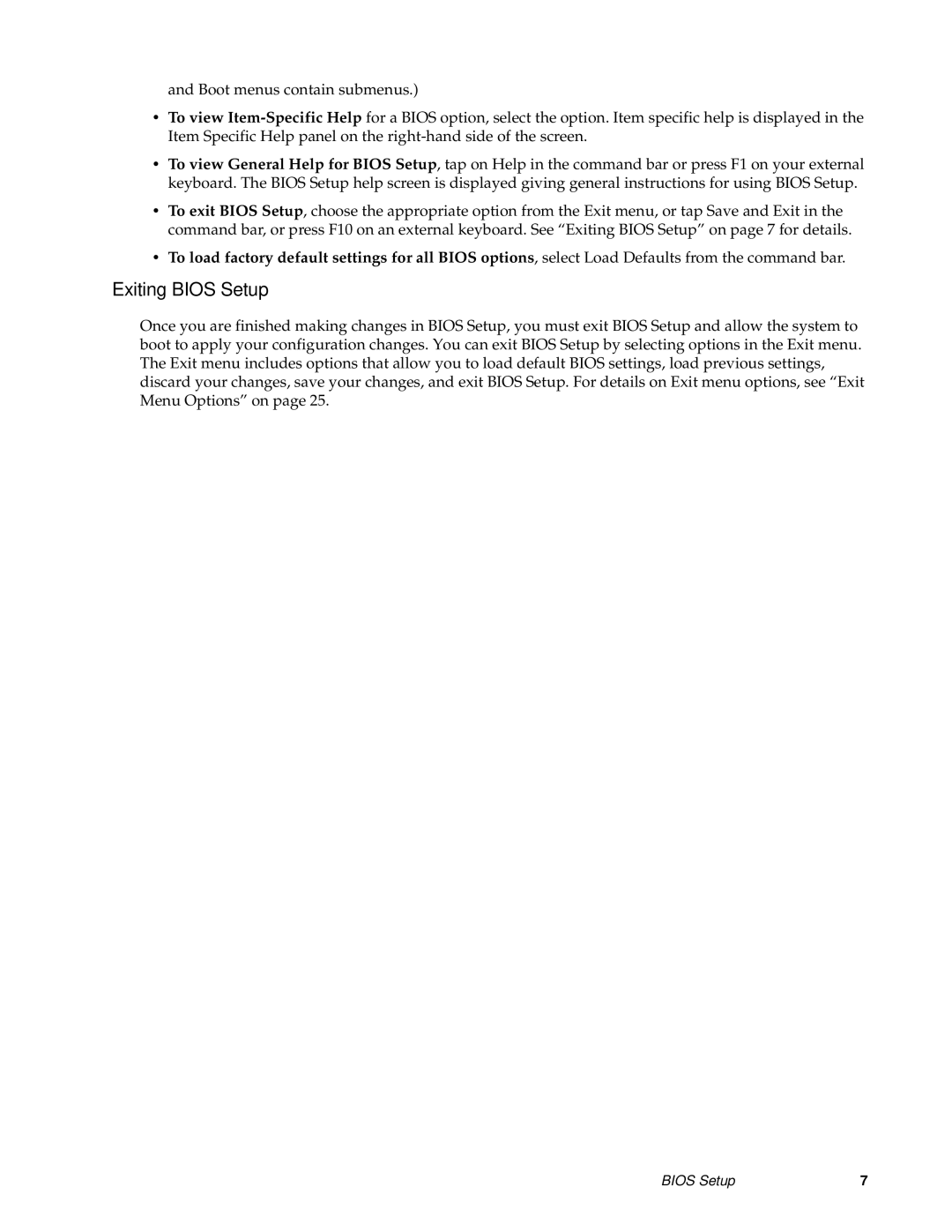 Fujitsu FMW4503TS128A01 manual Exiting Bios Setup 