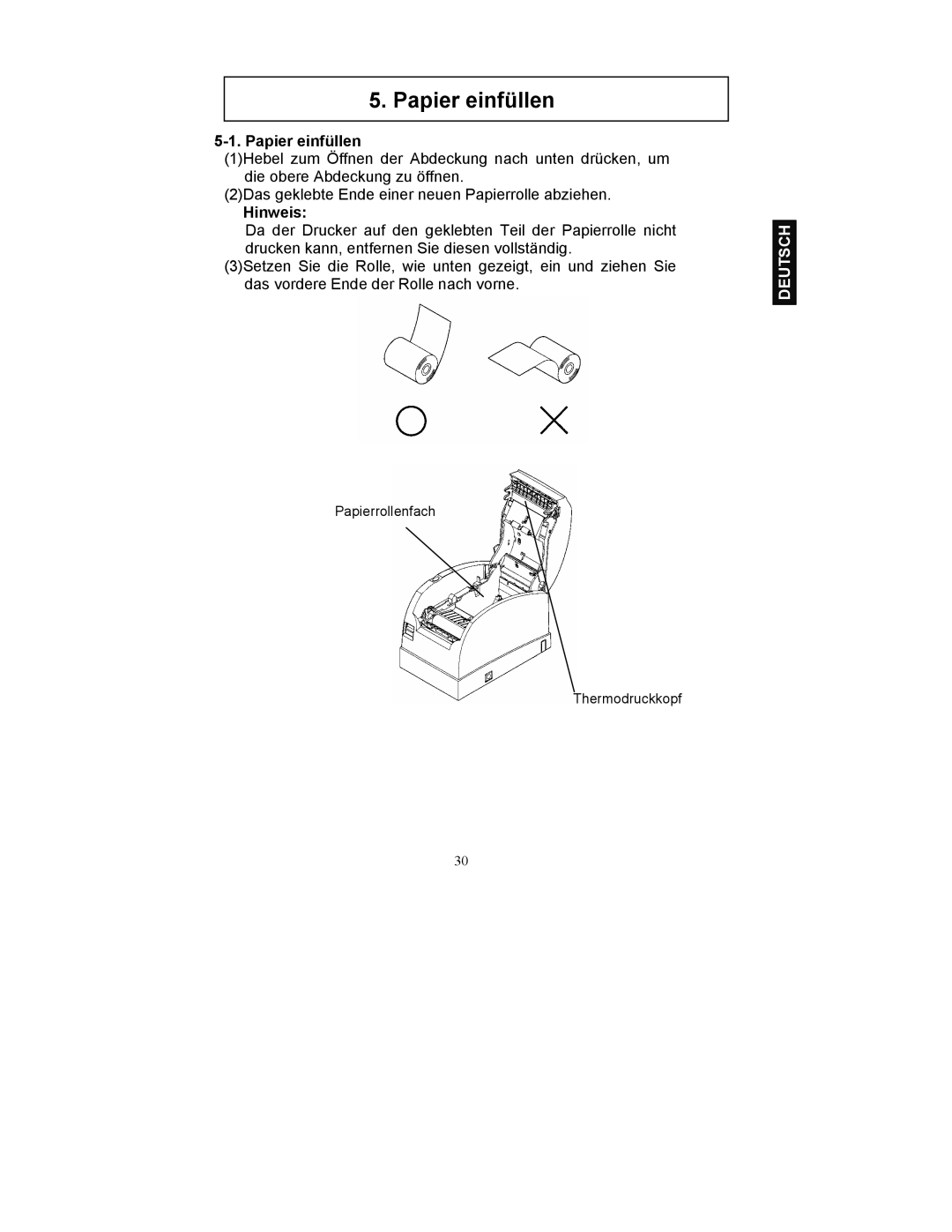 Fujitsu FP-410 user manual Papier einfüllen 