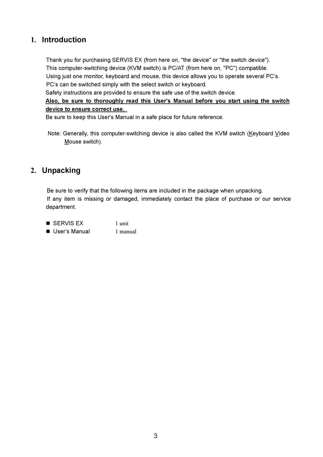 Fujitsu FS-1004EX user manual Introduction, Unpacking 