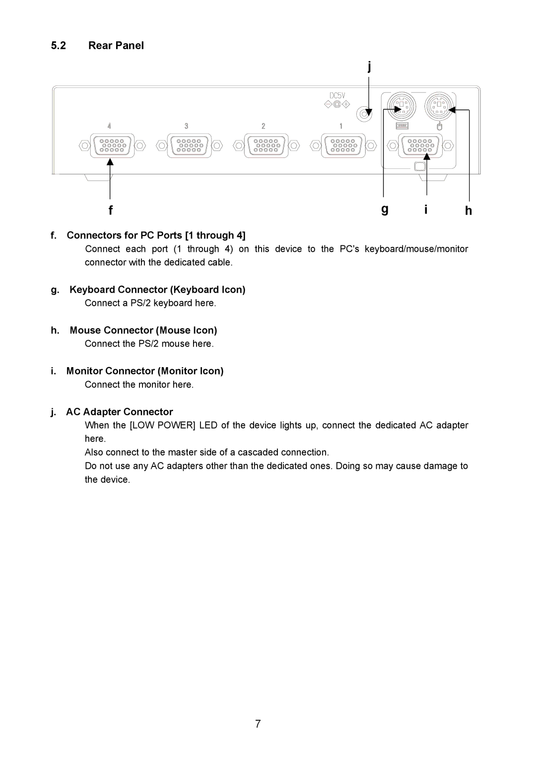 Fujitsu FS-1004EX user manual Rear Panel 