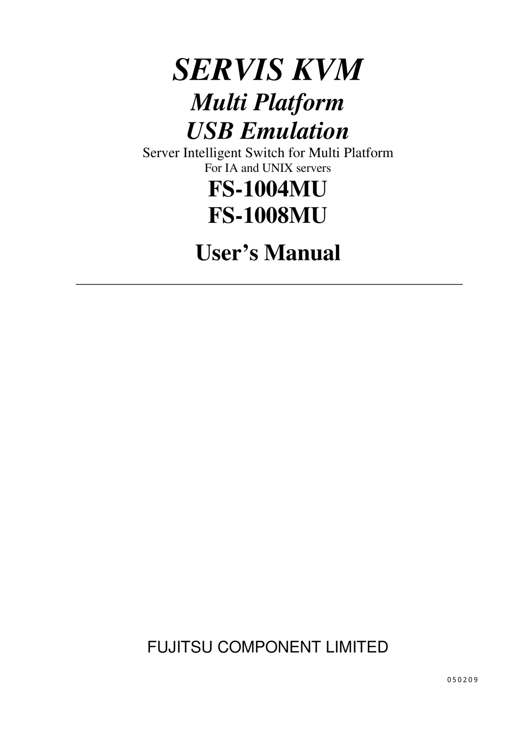 Fujitsu FS-1004MU, FS-1008MU user manual Servis KVM 