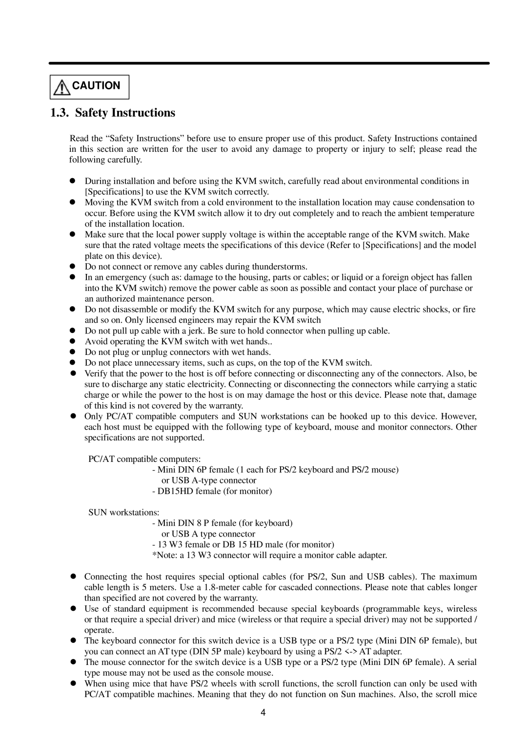 Fujitsu FS-1004MU, FS-1008MU user manual Safety Instructions 