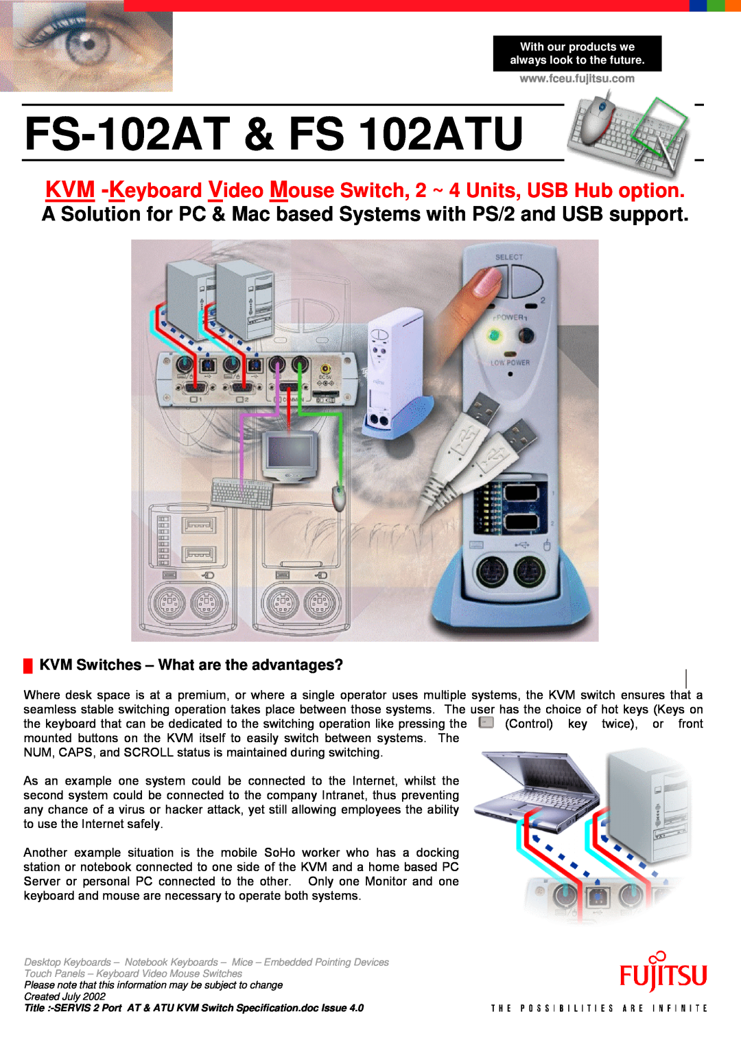 Fujitsu manual KVM Switches - What are the advantages?, FS-102AT & FS 102ATU 