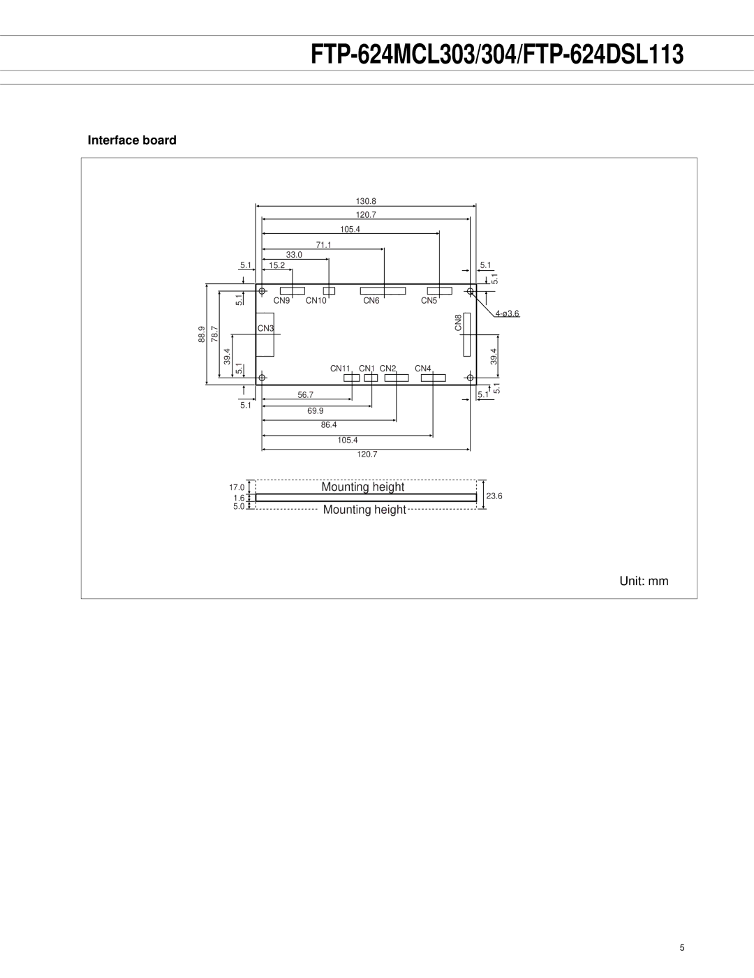 Fujitsu FTP-624DSL113, FTP-624MCL304, FTP-624MCL303 manual Interface board 