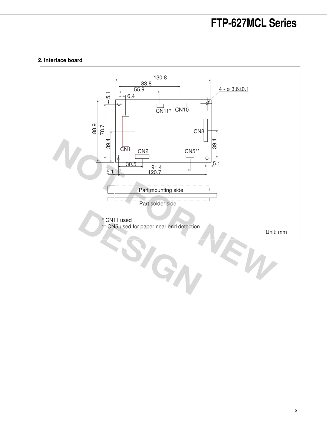 Fujitsu FTP-627 Series manual Not, Interface board 