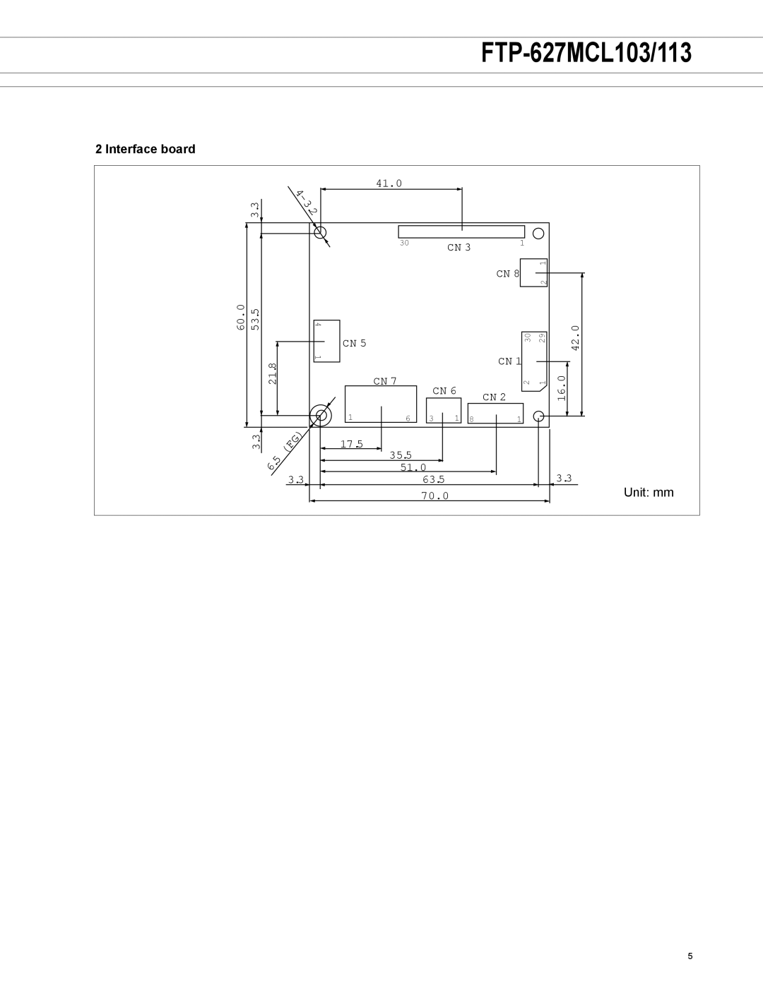 Fujitsu FTP-627MCL113, FTP-627MCL103 manual Interface board 