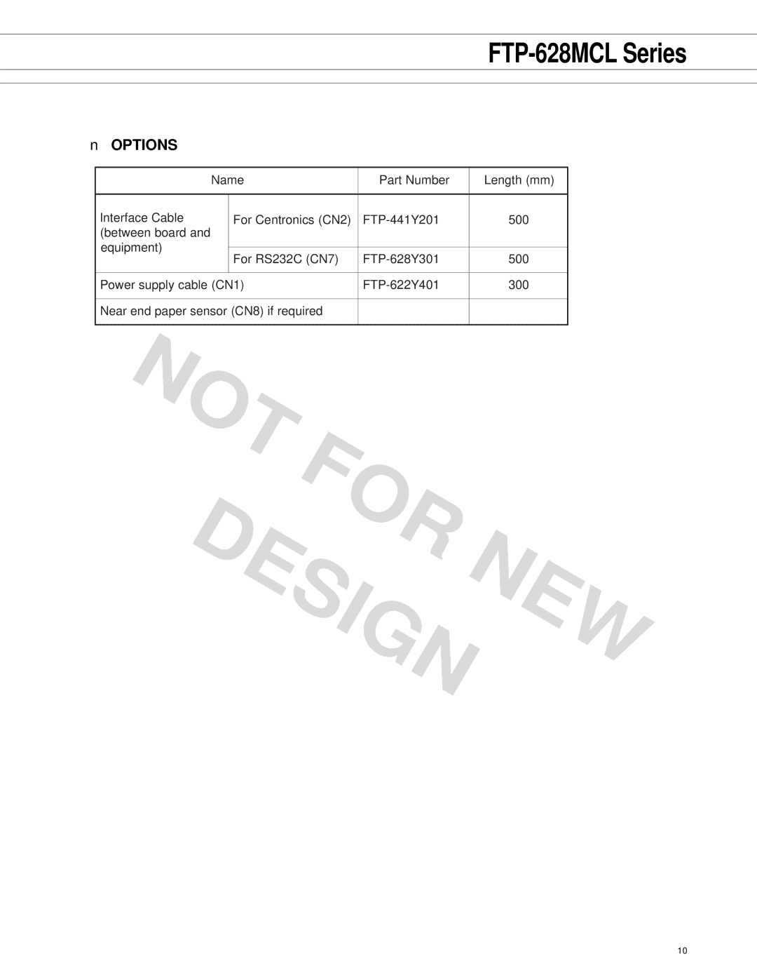 Fujitsu FTP-628 Series manual For, Options 