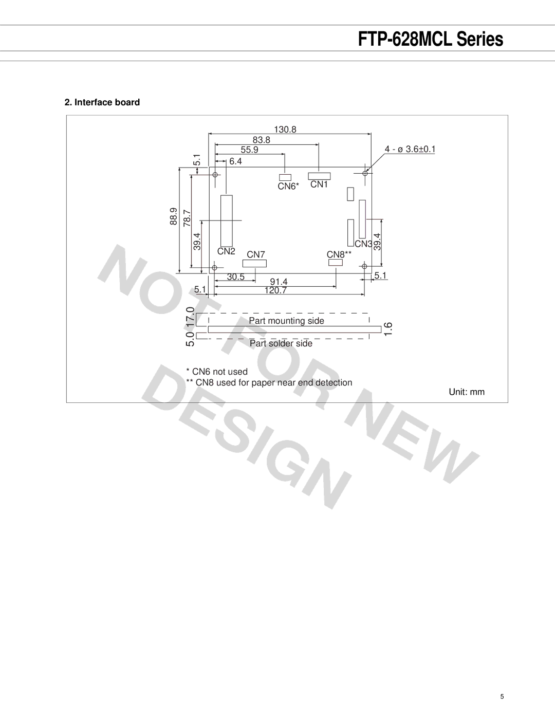 Fujitsu FTP-628 Series manual Not, Interface board 