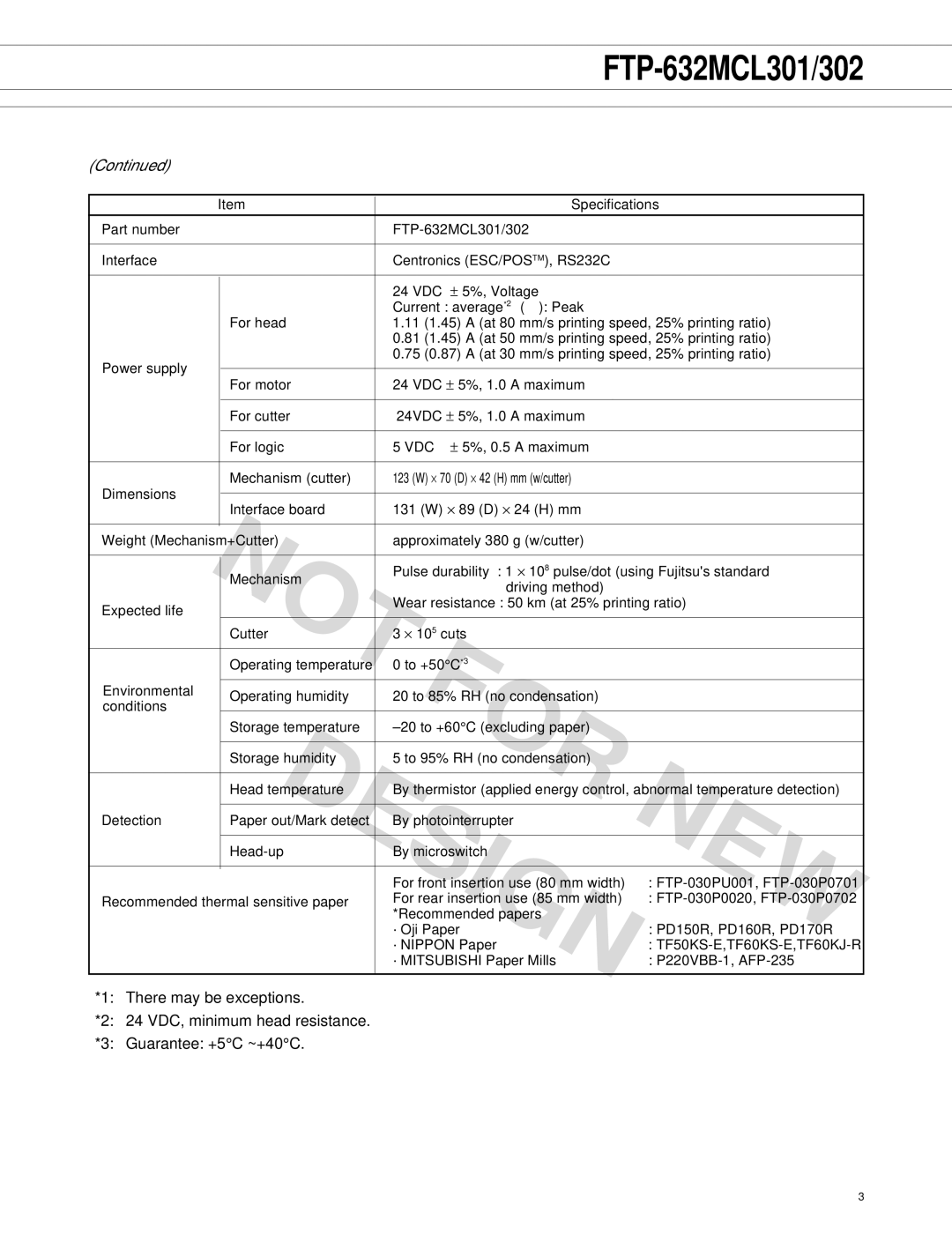 Fujitsu FTP-632MCL302, FTP-632MCL301 manual For, Not 