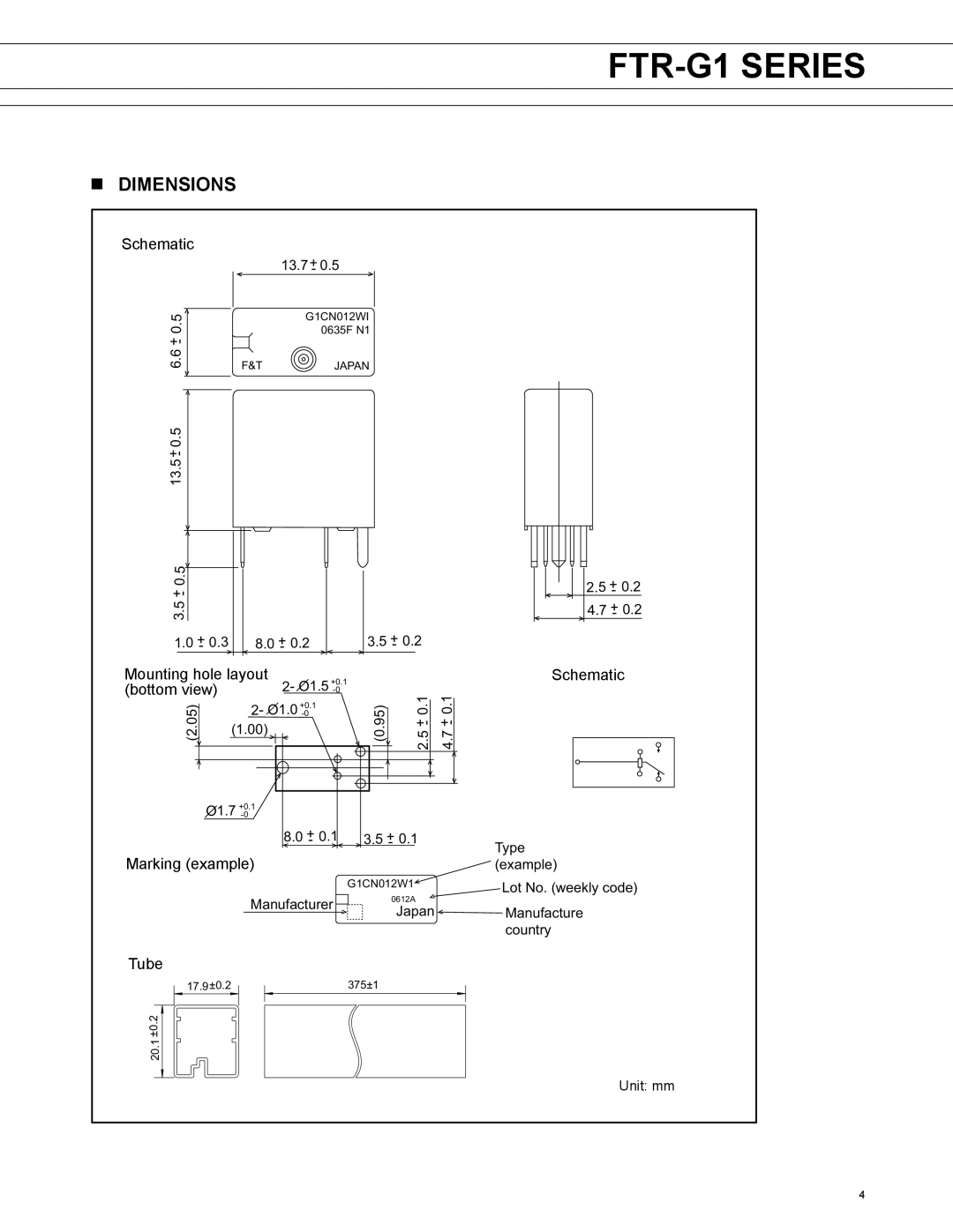 Fujitsu FTR-G1 manual Dimensions 