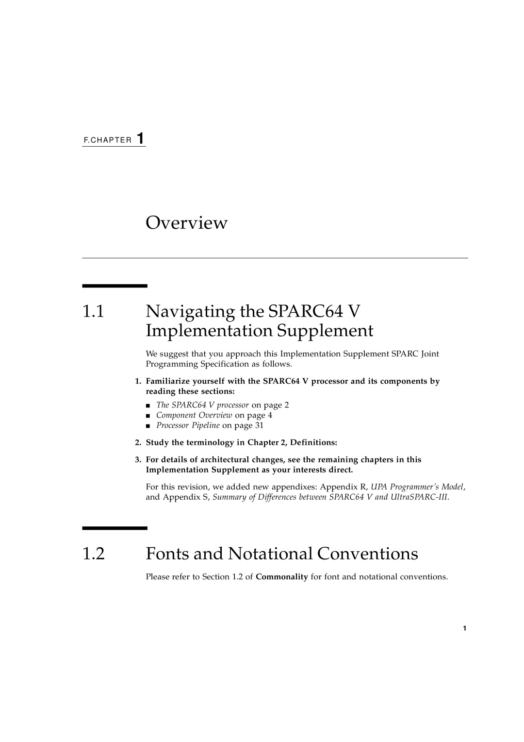 Fujitsu Fujitsu SPARC64 V Overview, Navigating the SPARC64 V Implementation Supplement, Fonts and Notational Conventions 