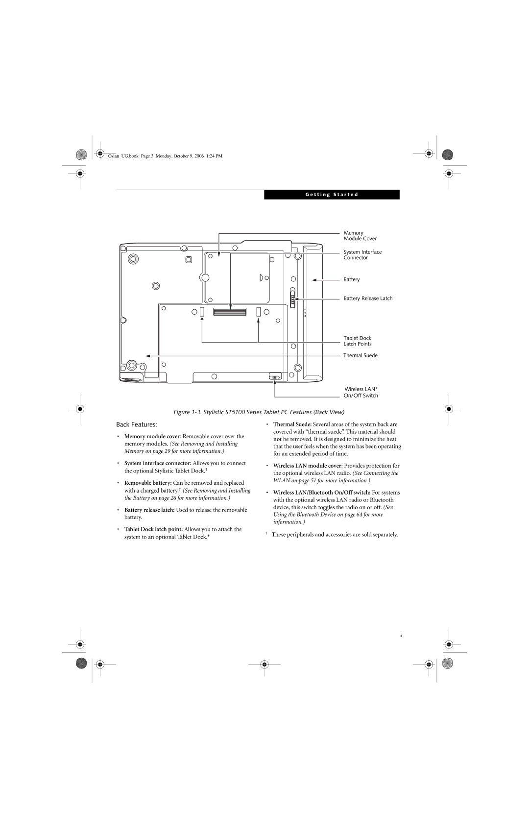 Fujitsu GBR-222200-002 Battery release latch Used to release the removable battery, System to an optional Tablet Dock 