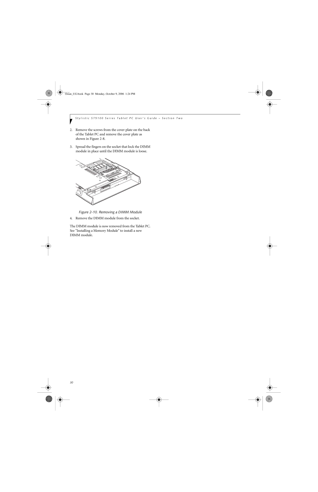 Fujitsu GBR-222200-002 manual Removing a Dimm Module 