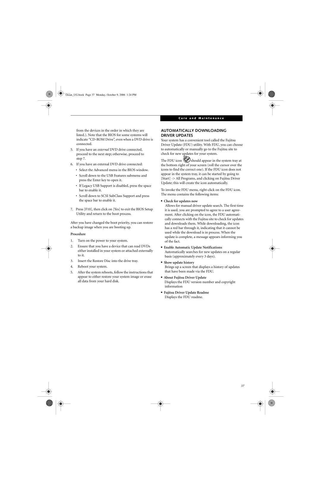 Fujitsu GBR-222200-002 manual Automatically Downloading Driver Updates, Procedure, Check for updates now 