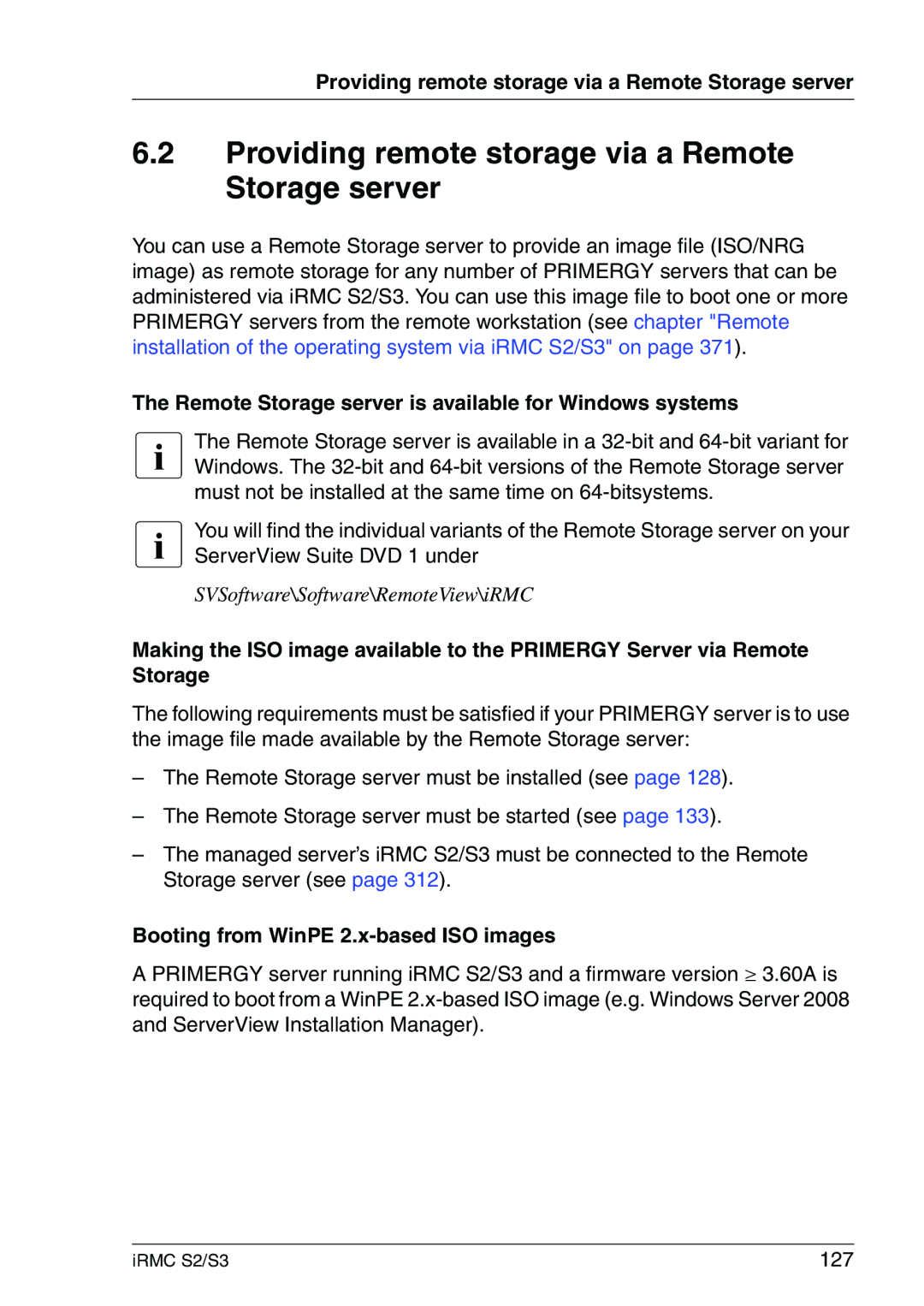 Fujitsu IRMC S2/S3 Providing remote storage via a Remote Storage server, Booting from WinPE 2.x-based ISO images, 127 