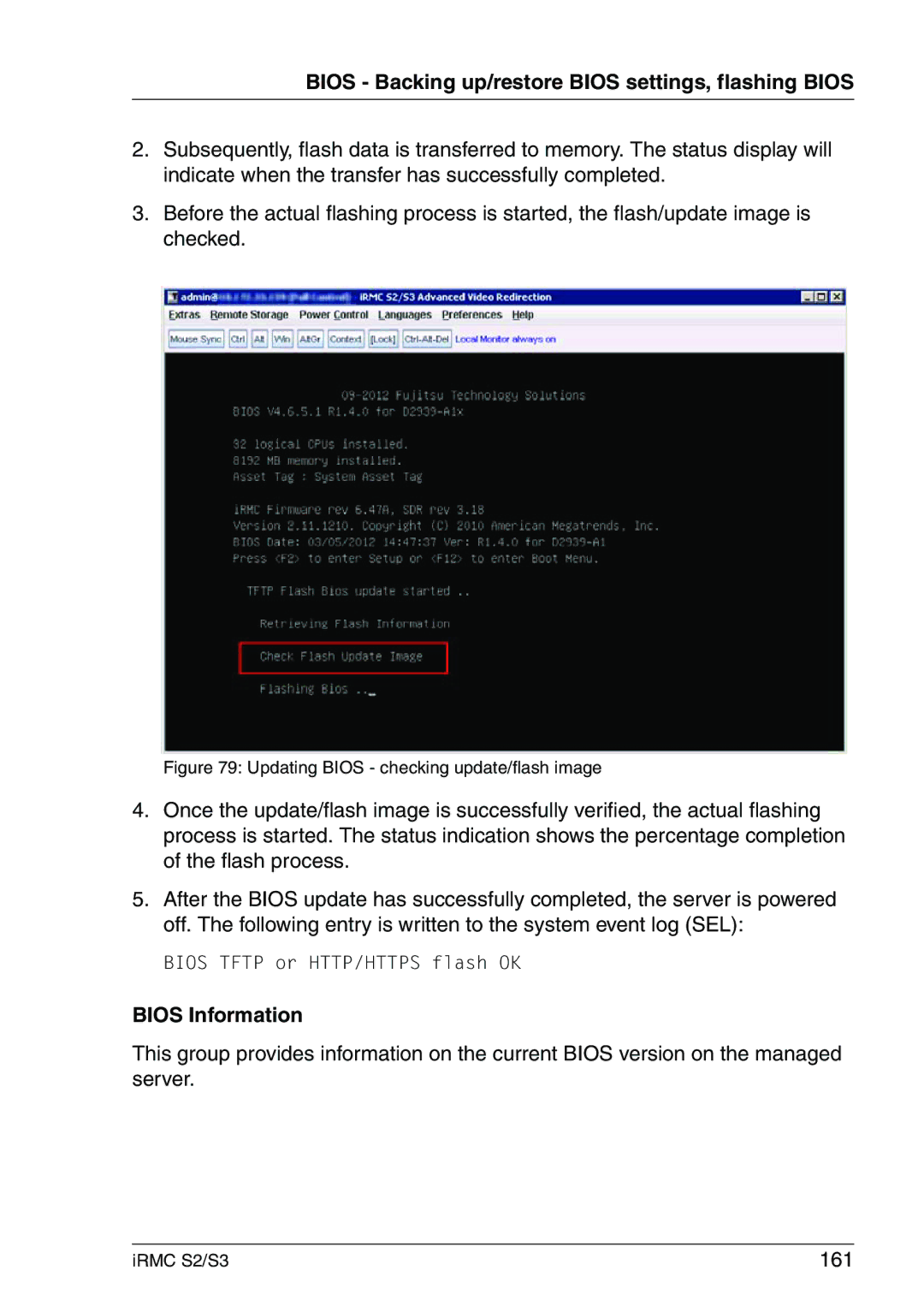 Fujitsu IRMC S2/S3 manual Bios Information, 161 