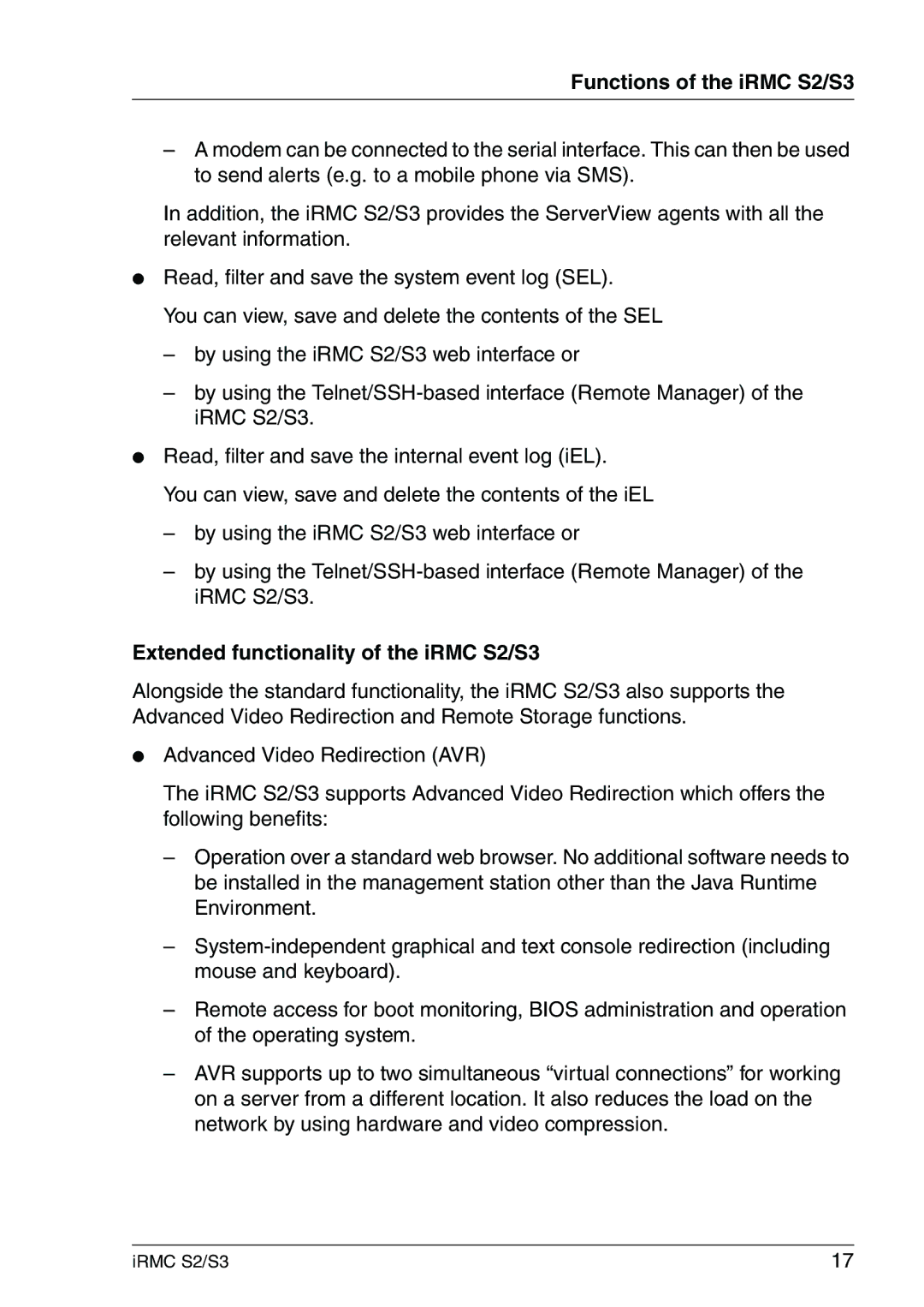 Fujitsu IRMC S2/S3 manual Extended functionality of the iRMC S2/S3 